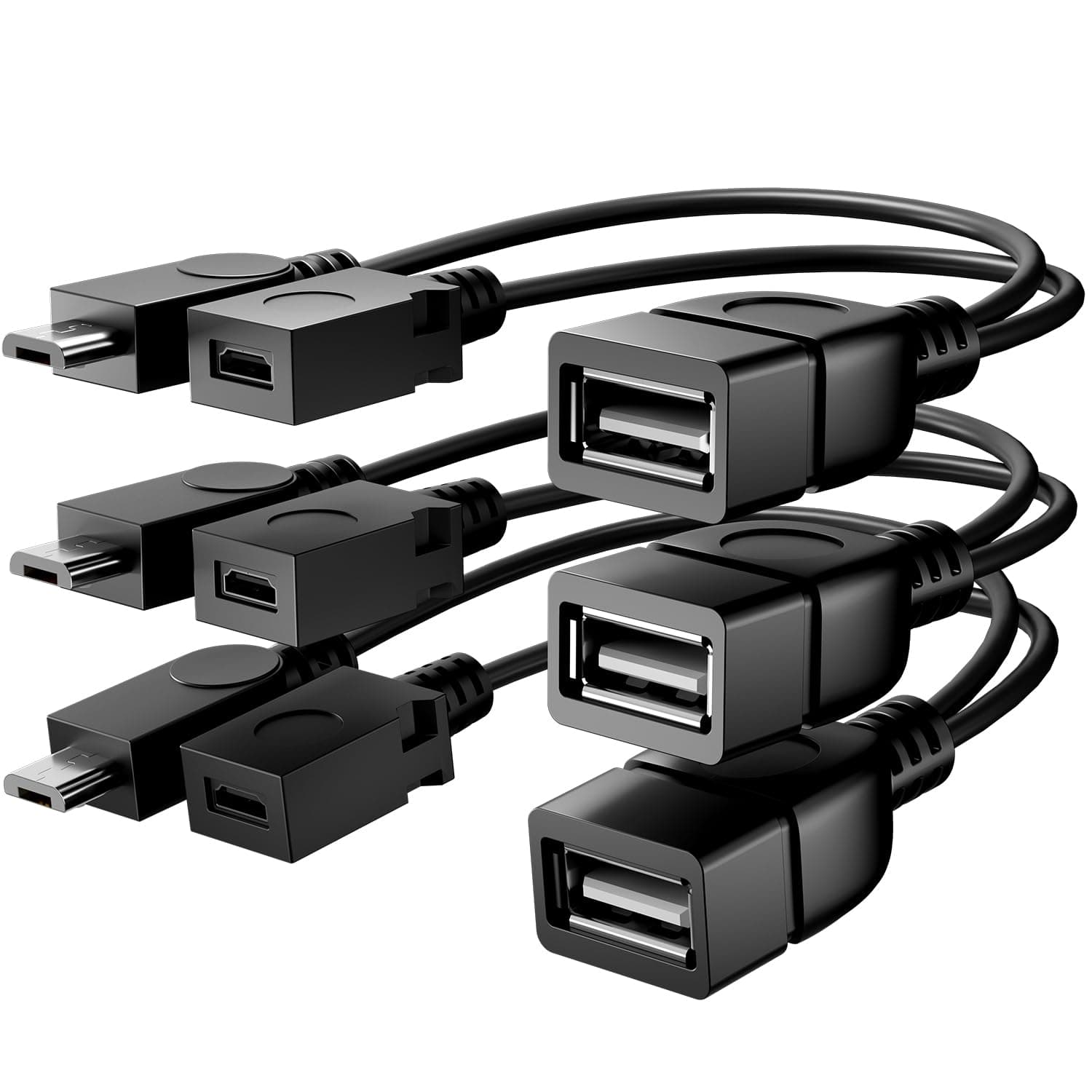 Eanetf OTG Cable 3-Pack Micro USB for Fire Stick Galaxy HTC