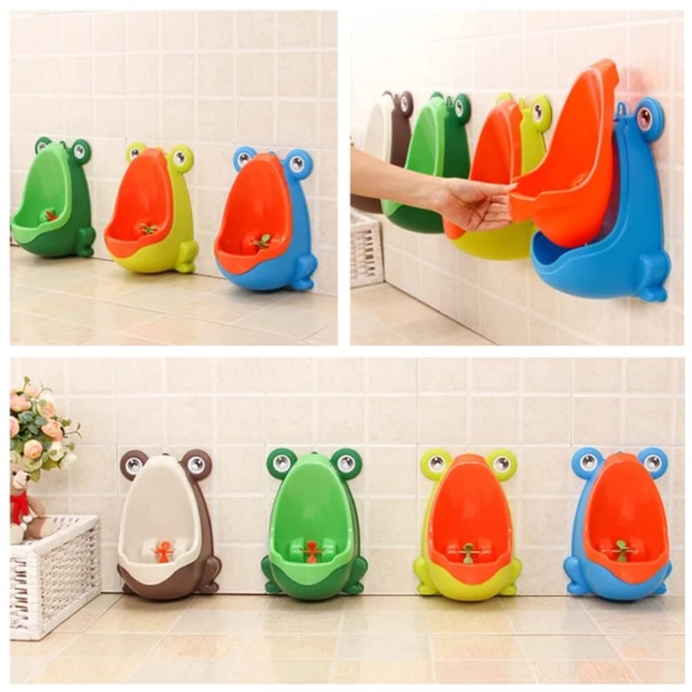 Jauarta Potty Trainer for Boys, Cartoon Kids Urinal with Funny Aiming Point, Lightweight PP Material and Strong Suction Cup, Suitable for Children 8 Months to 6 Years Old (Dark Green+Emerald Green)