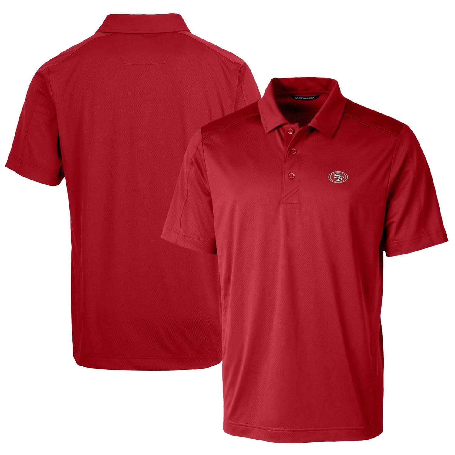 Cutter & Buck Men's Scarlet San Francisco 49ers Logo Prospect Textured Stretch Polo