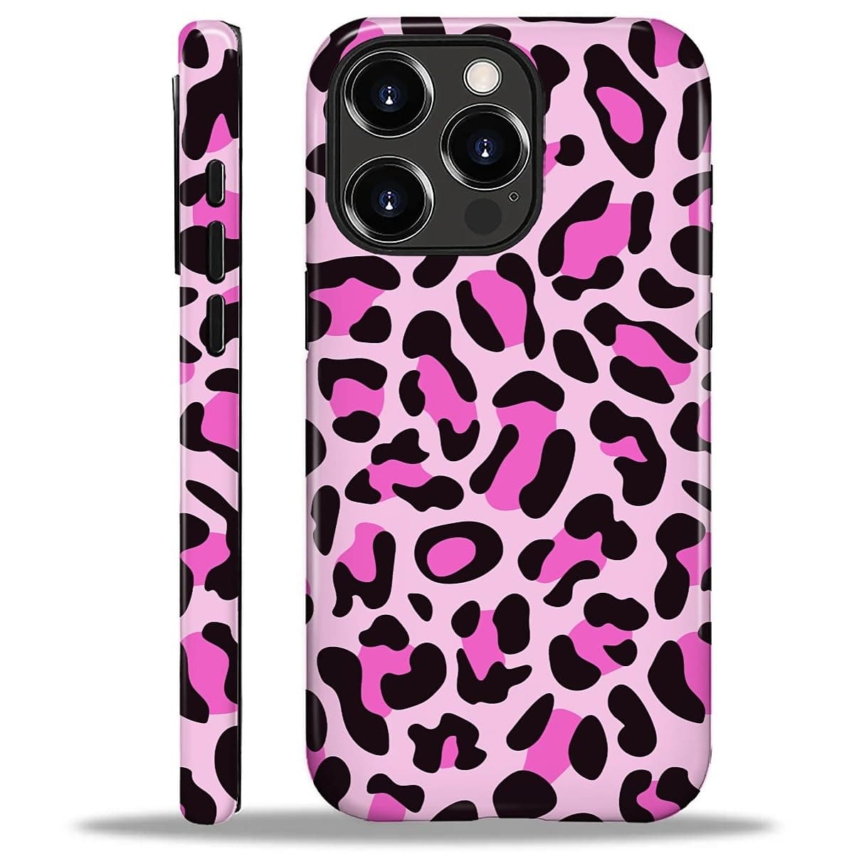 Flivro Magnetic Case for iPhone 16 Pro Max,Compatible with Magsafe,PC Hard Shell & Silicone Inner Bumper,Shockproof Full-Body Cover Slim Design for iPhone 16 Pro Max Case - Pink Leopard Cute Print