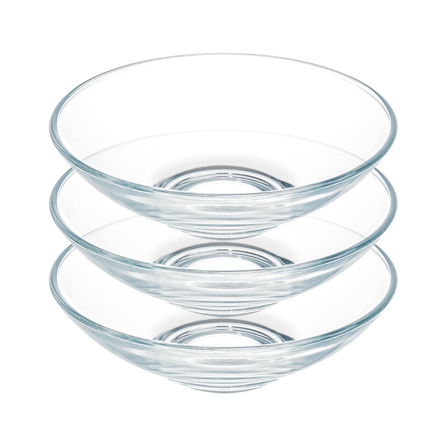 FOYO Small Clear Glass Dipping and Dessert Bowls - 6 Oz, 5 Inch, Set of 3