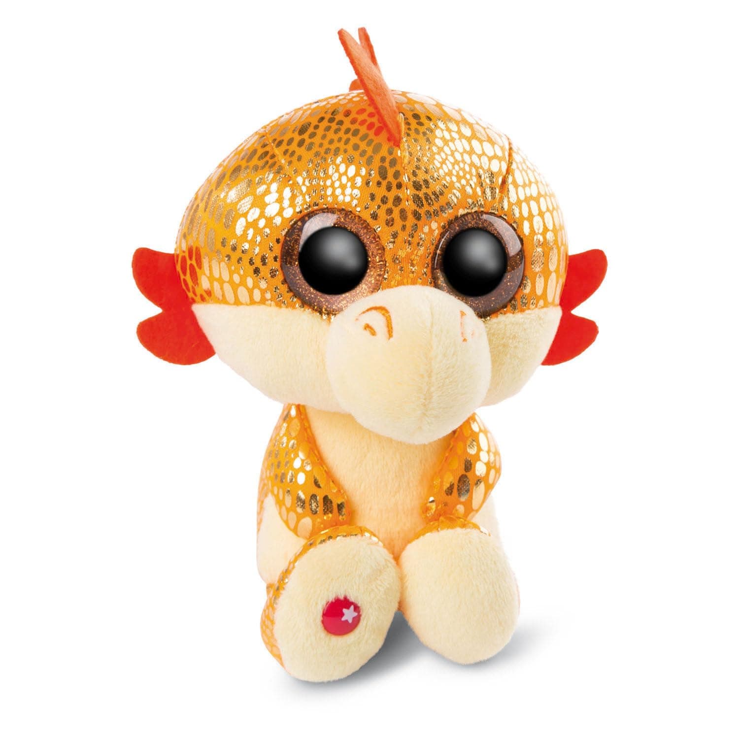 NICI Glubschis: The Original - Glubschis Dragon Yo-Yo 15 cm - Cuddly Toy Dragon with Big Eyes - Fluffy Plush Toy with Glitter Eyes - Cuddly Toy for Cuddly Toy Lovers, Orange