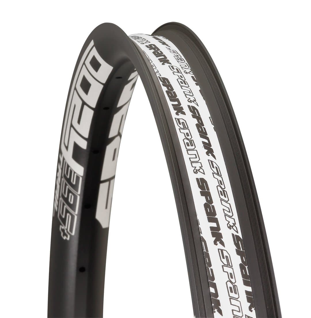 Spank OOZY Trail 395+ Bike Rims (27.5 Inch, Black), Corrugated Rim, Tubeless-Ready, For ASTM-5, All Mountain, Trail, E-bike, Dynamal Alloy, Shotpeen Anodized