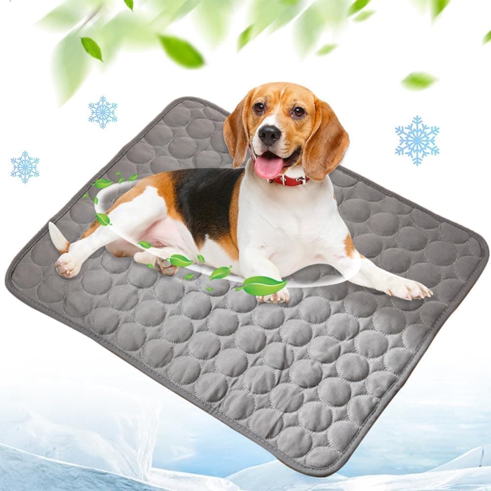 Houselect 2025 New Cooling Mat for Dogs, Washable Portable Pet Coolings Pad Sleeping Mat for Home Outdoor, Keep Cooling for Pets (Grey, XS-16×12")
