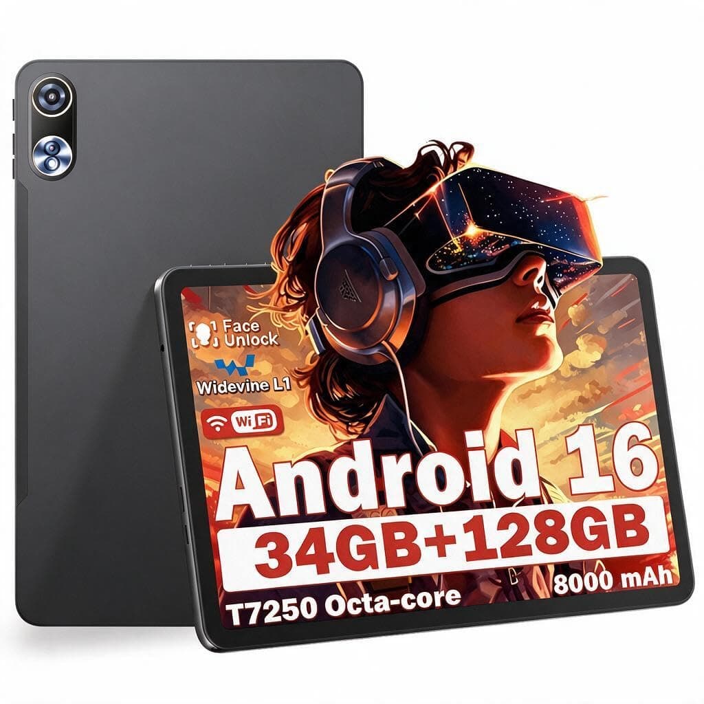 12 Inch Android 16 Tablet with Gemini AI (Gray)