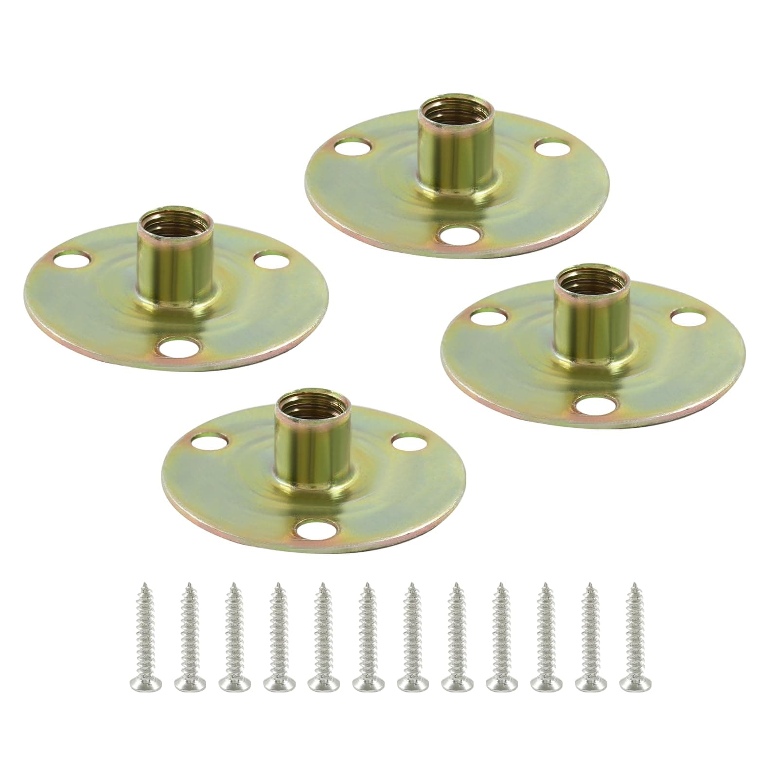 Biaungdo Furniture Leg Mounting Plates, 4 Sets, 5/16 x 37 x 2.5mm