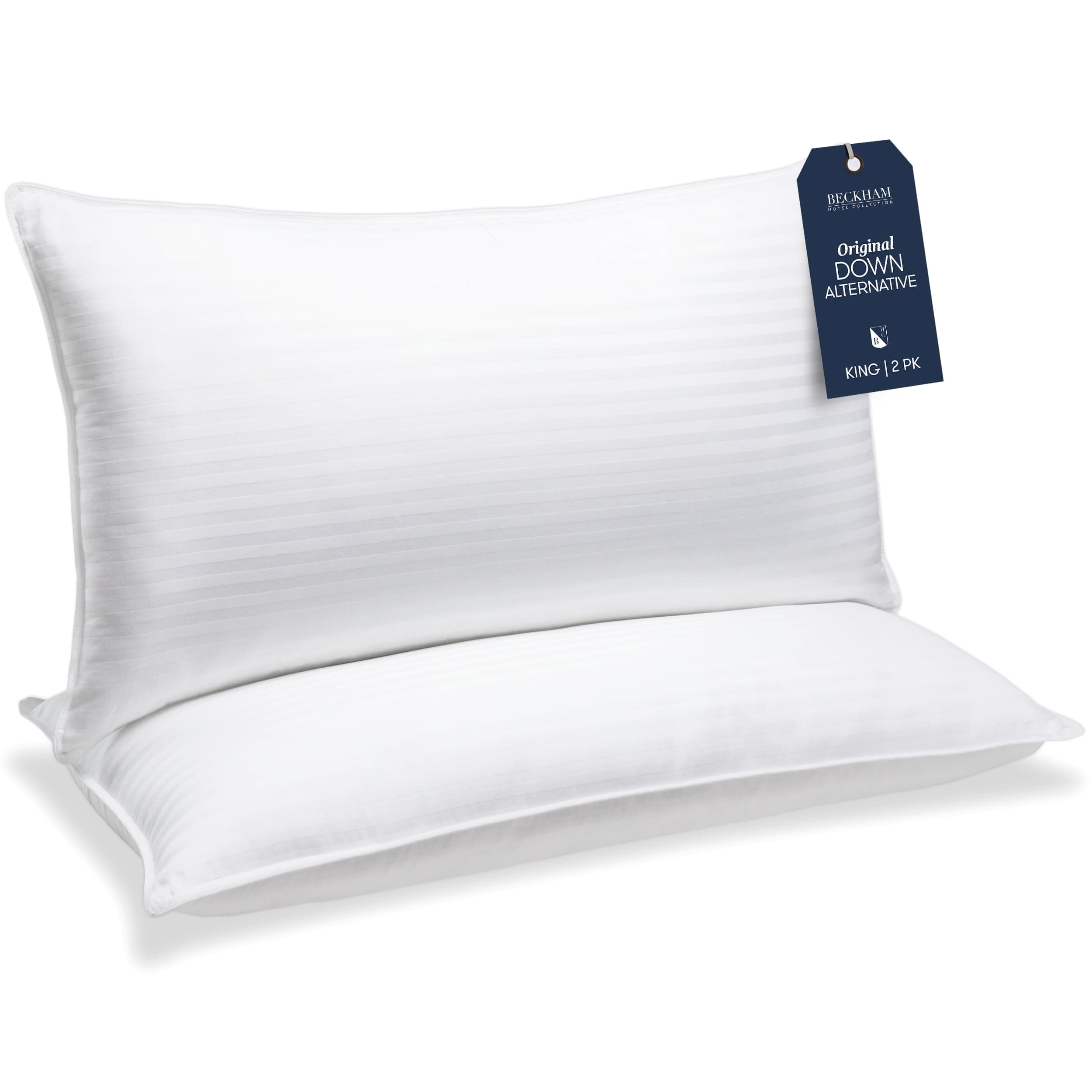 Beckham Luxury Linens - Almohada de gel Beckham Hotel Collection (paquete de 2), lujosa almohada de gel de felpa, antiácaros e hipoalergénica, tamaño king