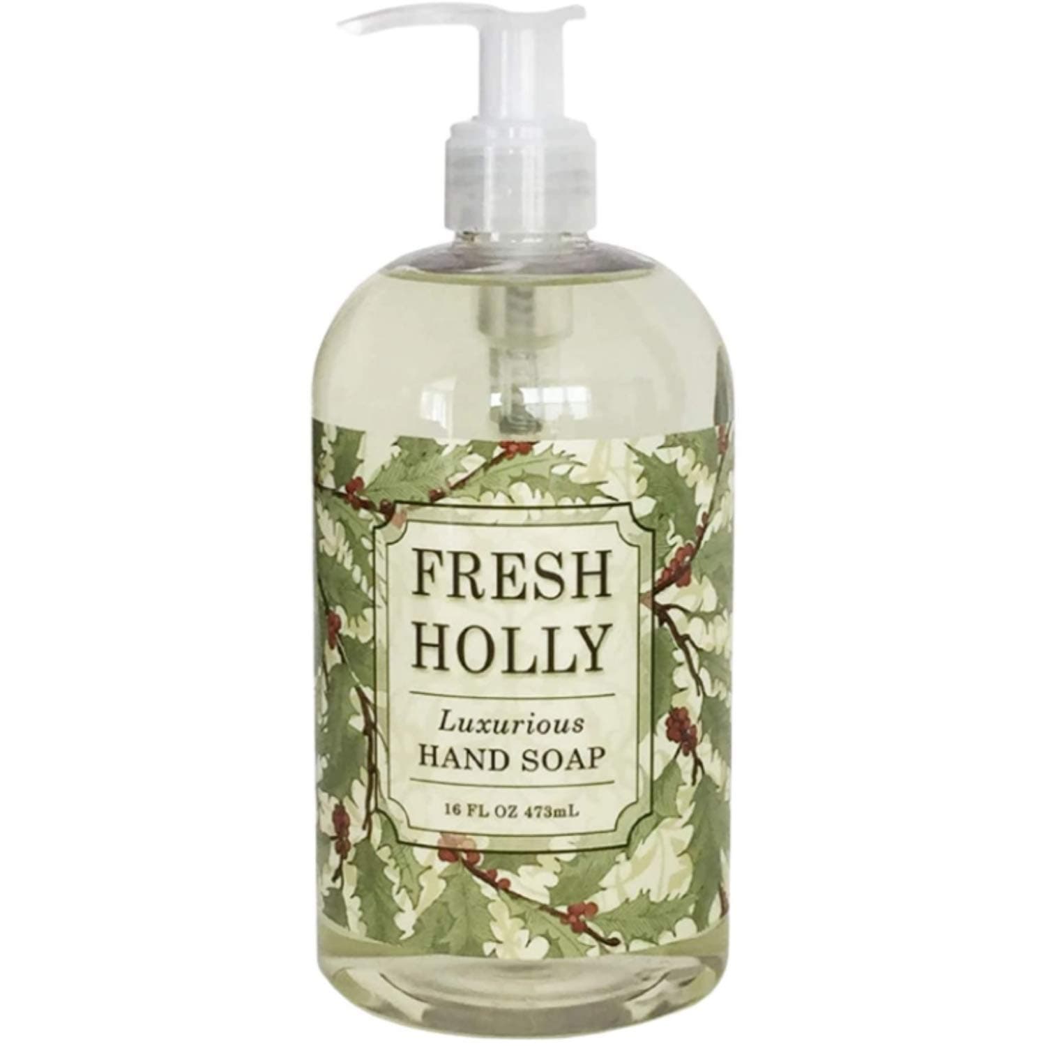 Fresh Holly Holiday Favorite Hand Soap - Holiday and Christmas Luxurious Scent. Fresh Holly Hand Soap By Greenwich Bay. 16 Oz. Of Pure Christmas and Holiday Hand Soap Gift Goodness and Cheer. Natural Liquid Hand Soap Enriched with Shea Butter, Cocoa Butter.