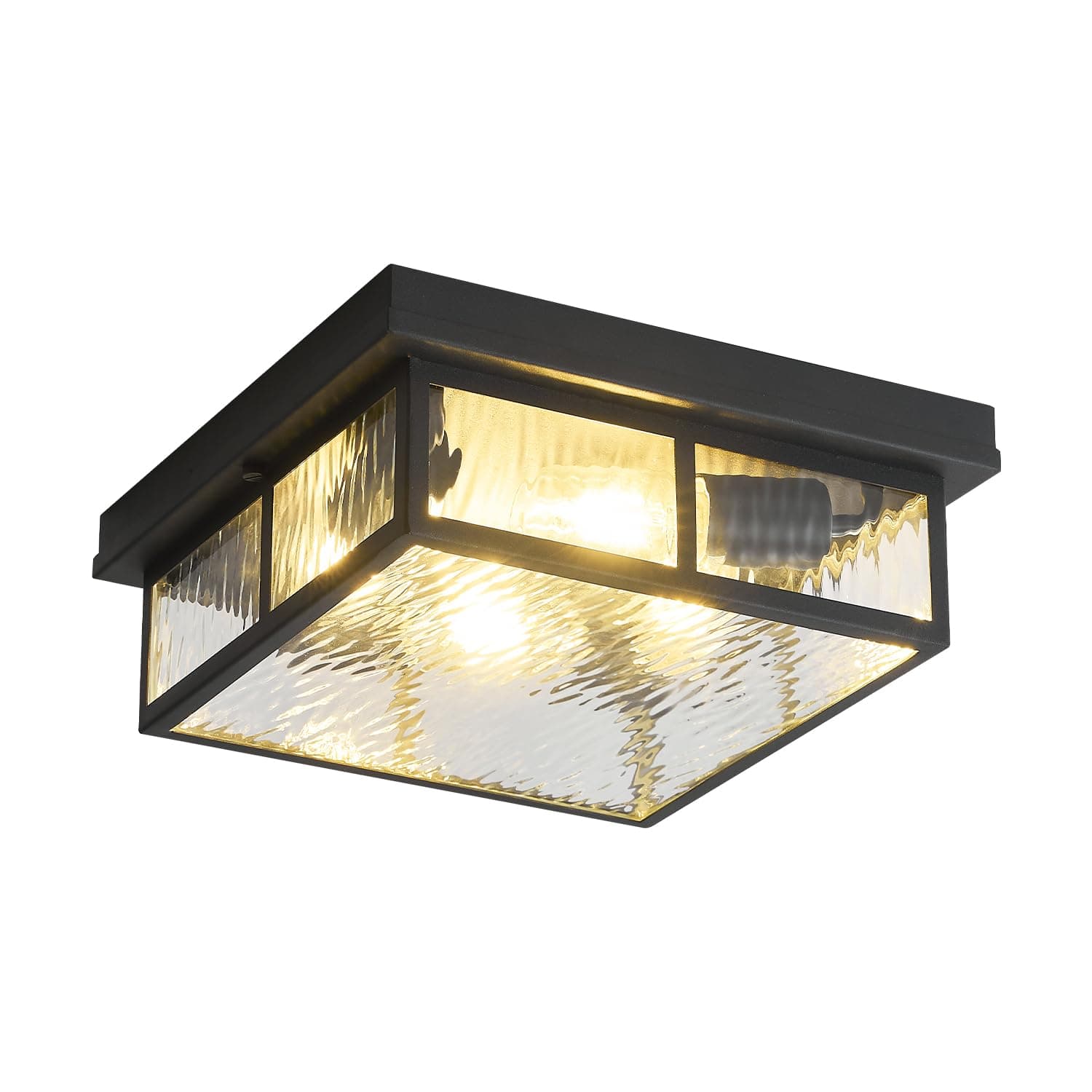 Yonhamph Black Square Ceiling Light Fixture,4-Light