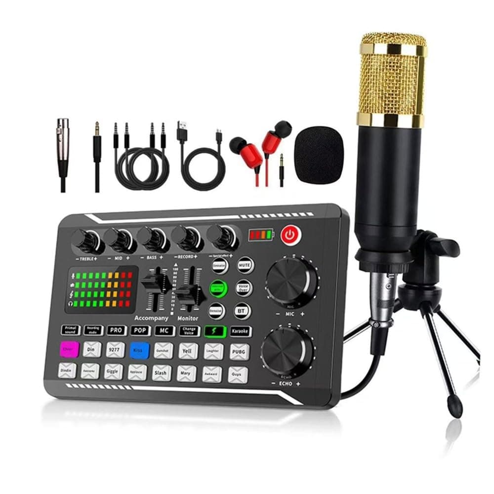 OLurkthu Sound Card Podcast Kit for Interviewing and Live Broadcasts Setup