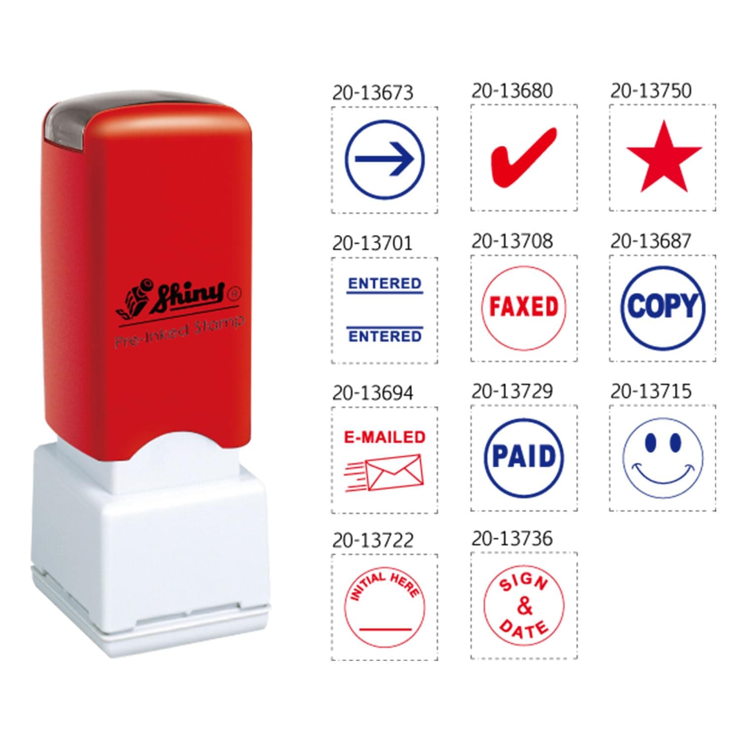 Imprue OA Pre Inked Stamps - 1/2" x 1/2" - Entered