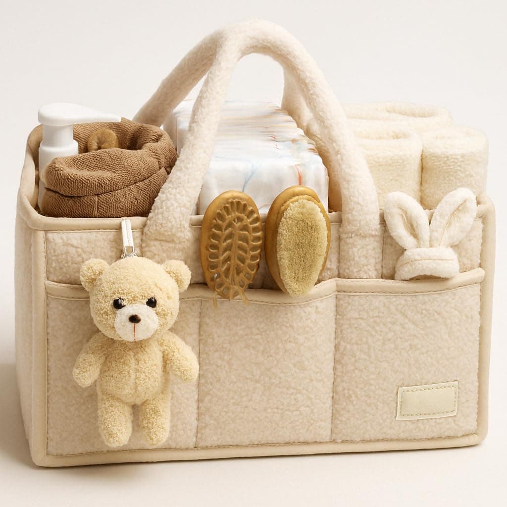 Smoochie Baby Diaper Caddy Organizer, Diaper Storage Basket for Nursery and Organization, Stylish Storage Basket for Newborn, Diapers Station, Gift for Baby Shower and Registry Must-Have