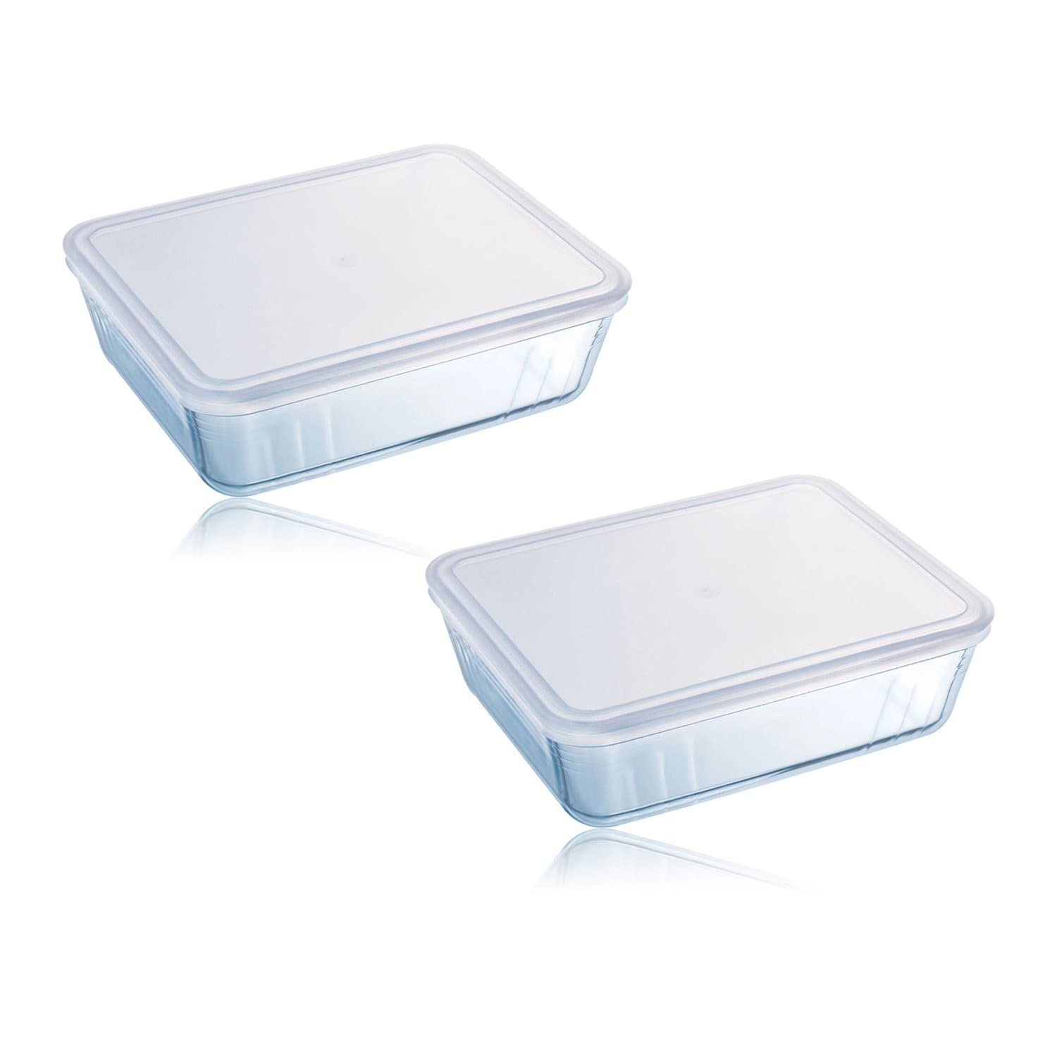 Pyrex Cook & Store 2 Piece 1.5L Rectangular Glass Baking Dish With Plastic Lid