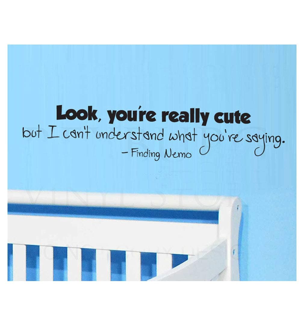 Dailinming PVC Wall Stickers English Look Good Sentence Nemo Bedroom Decorated Children's Room greenWallpaper91.4cm x20.3cm-Dark Green