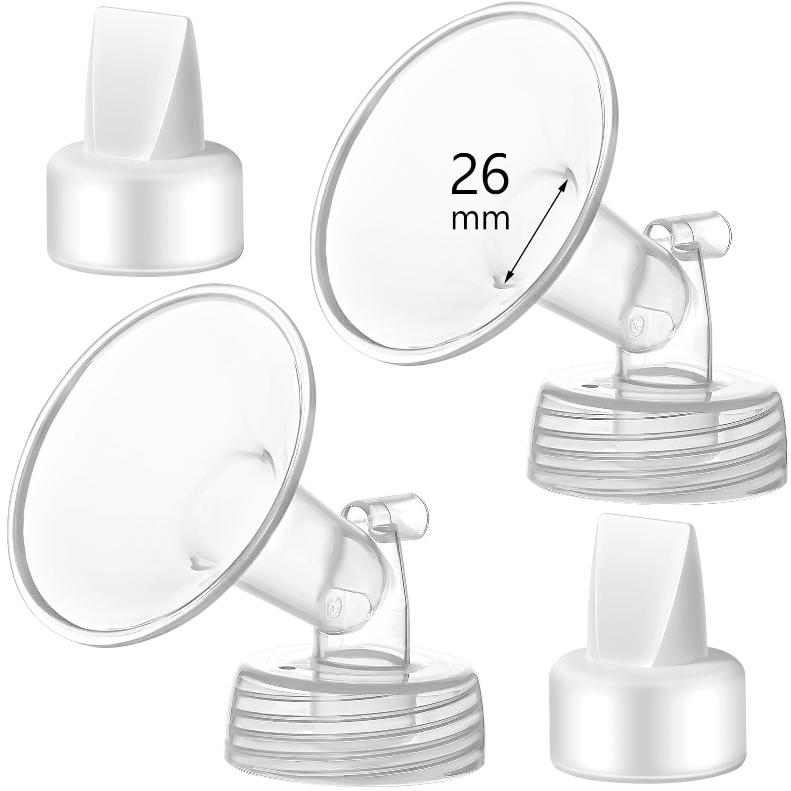 Momstouch 26mm Flange and Duckbill Valve Compatible with Spectra S1 S2 9 Plus Breastpump Replacement to Spectra Pump Parts, Not Original, Replace Spectra Accessories.
