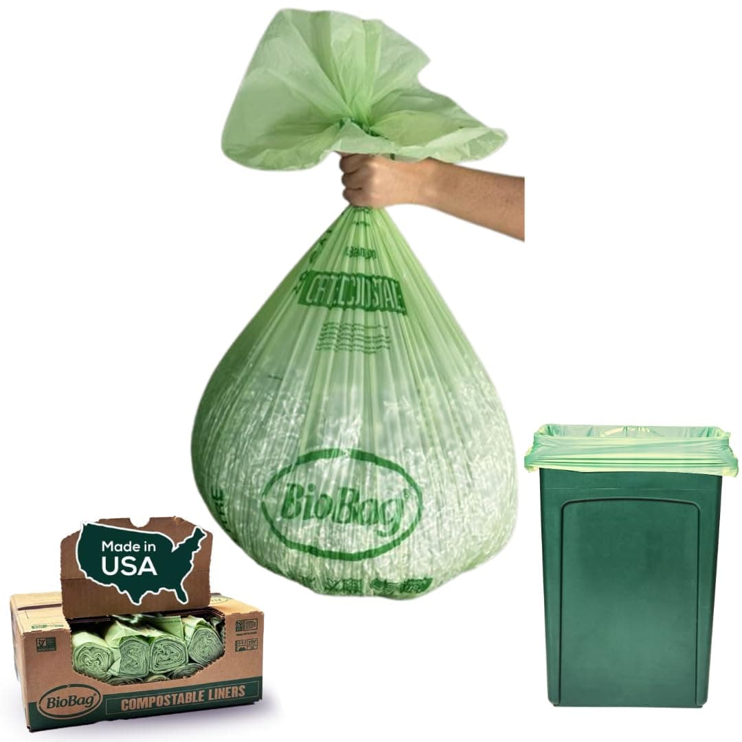 BioBag The Original Compostable Food Scrap Commercial Gallon Bags, 100% Compostable Certified (Made In USA)-Multiple Sizes (125 Litres, 120 Count)
