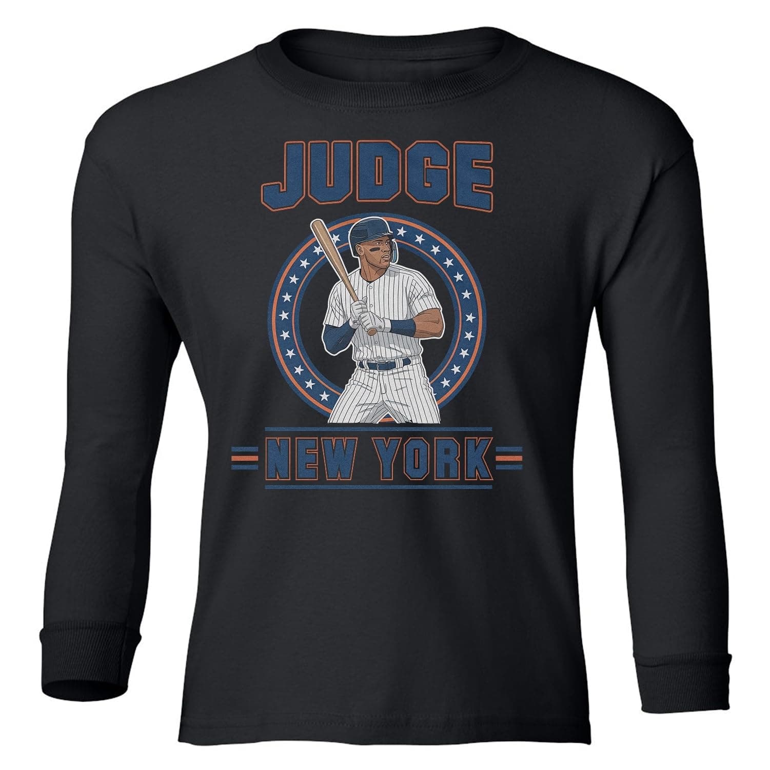 Judge-Inspired Graphic - New York Sports Fans Youth Long Sleeve T-Shirt (Black, Youth X-Large)