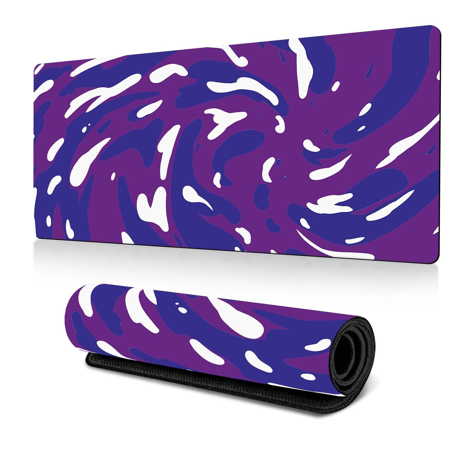Hixingo Abstract Vortex Large Mouse Mat, Gaming Mouse Pad, Mouse Pad, Mousepad with Stitched Edges, Non-Slip Rubber Base Mouse Pads for Office & Home (800 * 300 * 3mm,Purple)