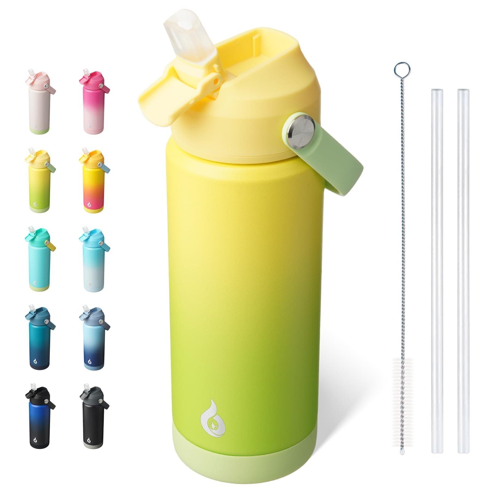 BJPKPK 18oz Insulated Water Bottle, Stainless Steel Bottle with Straw Lid