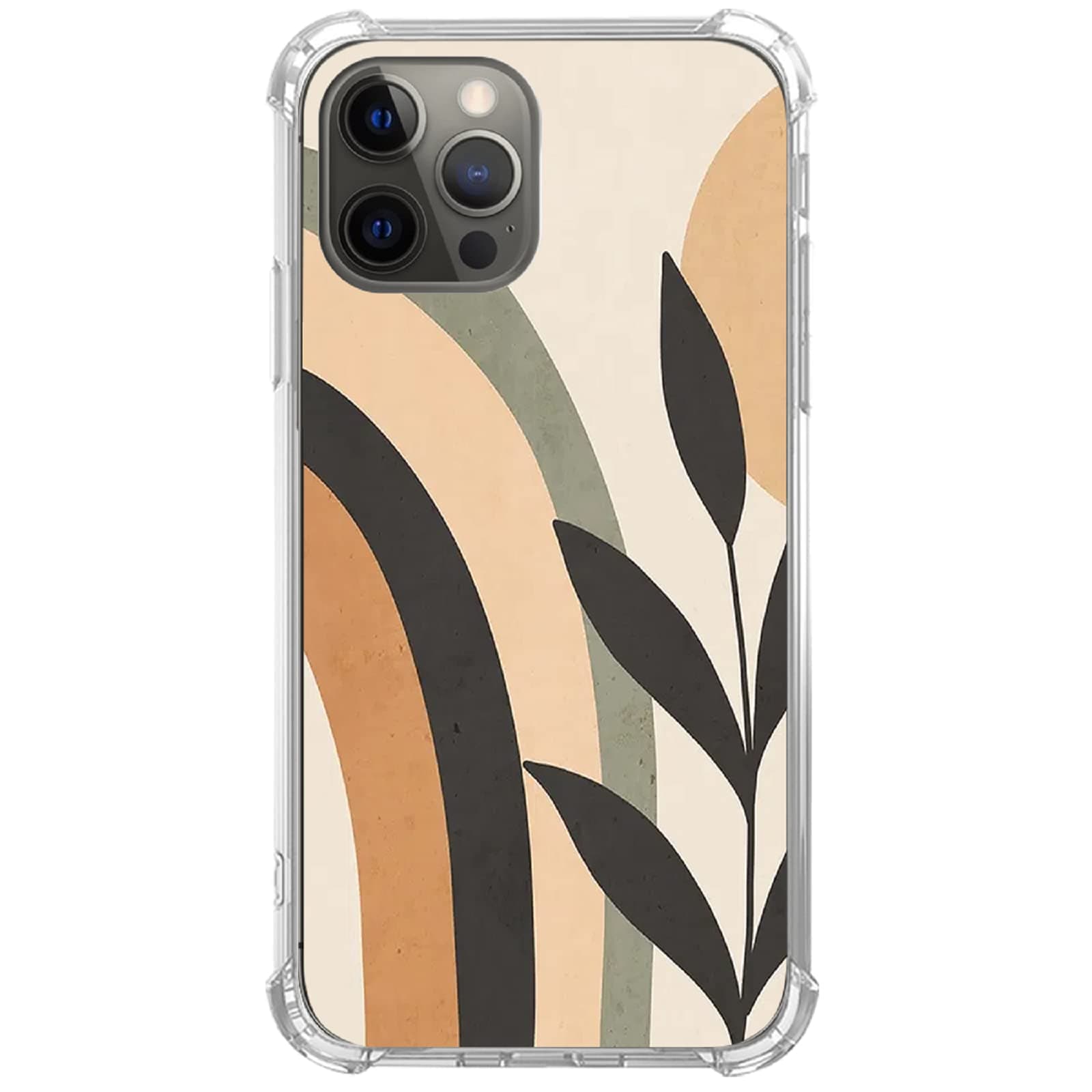 Minimalist Abstract Color Art Plant Case Compatible with iPhone 12/12 Pro, Aesthetic Boho Rainbow Plant Case for iPhone 12/12 Pro for Teens Men Women, Soft TPU Case Cover