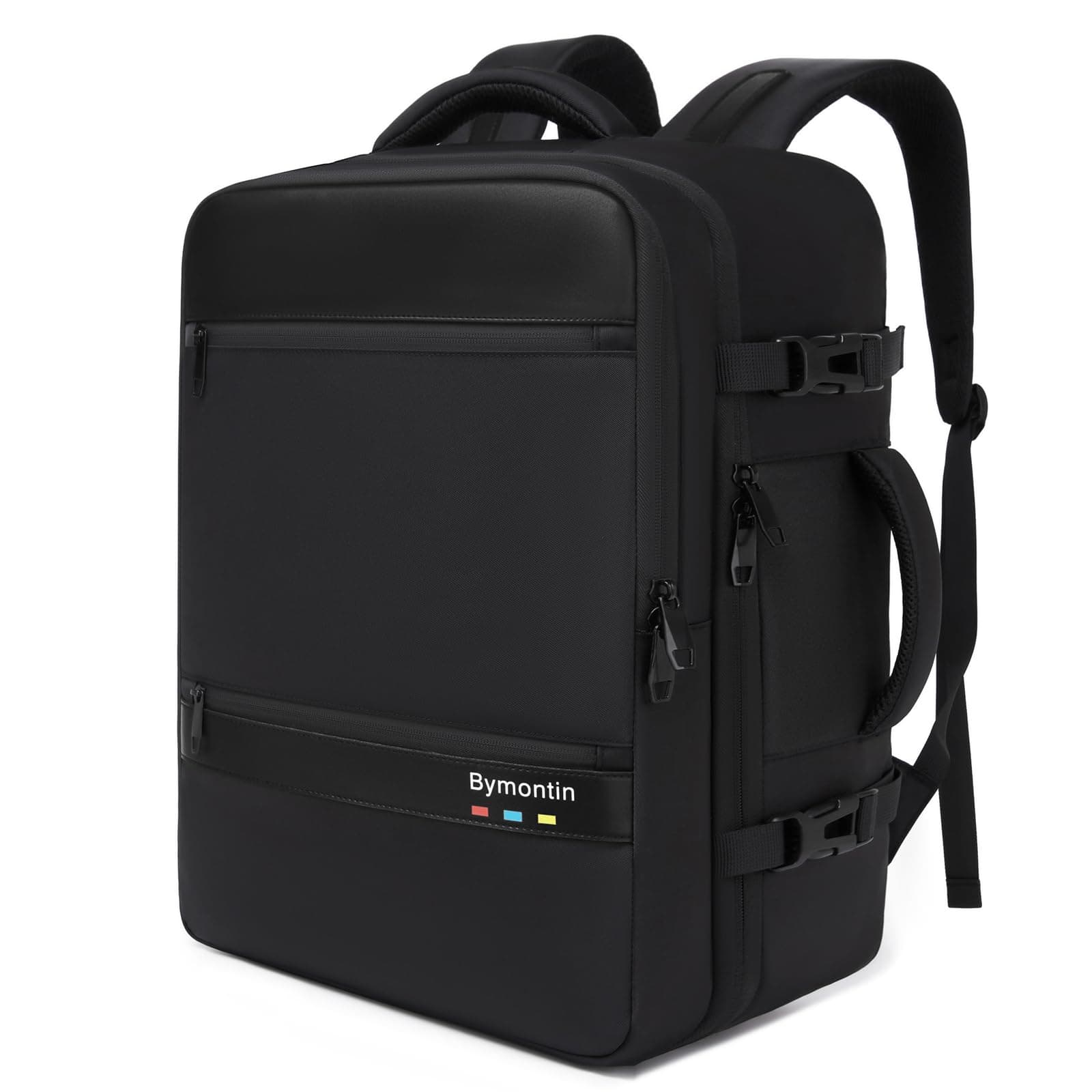 Exquisite Travel Laptop Backpack, Flight Approved Size Carry on Bag (All Black, L)