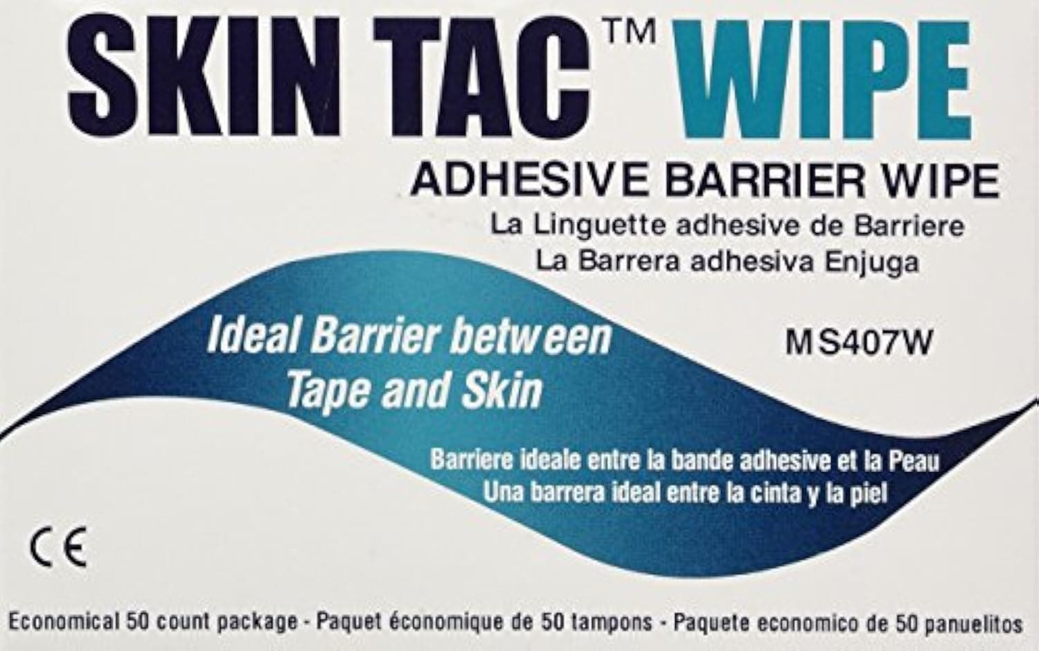 Skin-Tac Peau-Tac Ms 407W Lingettes De Barrière Adhésive , 50 Unité (Lot 1)