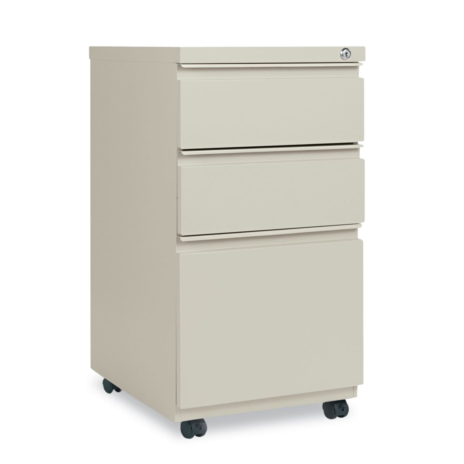 Alera Three-Drawer Mobile Pedestal File W/ Full-Length Pull, 15-7/8w x 19-1/4d, Putty