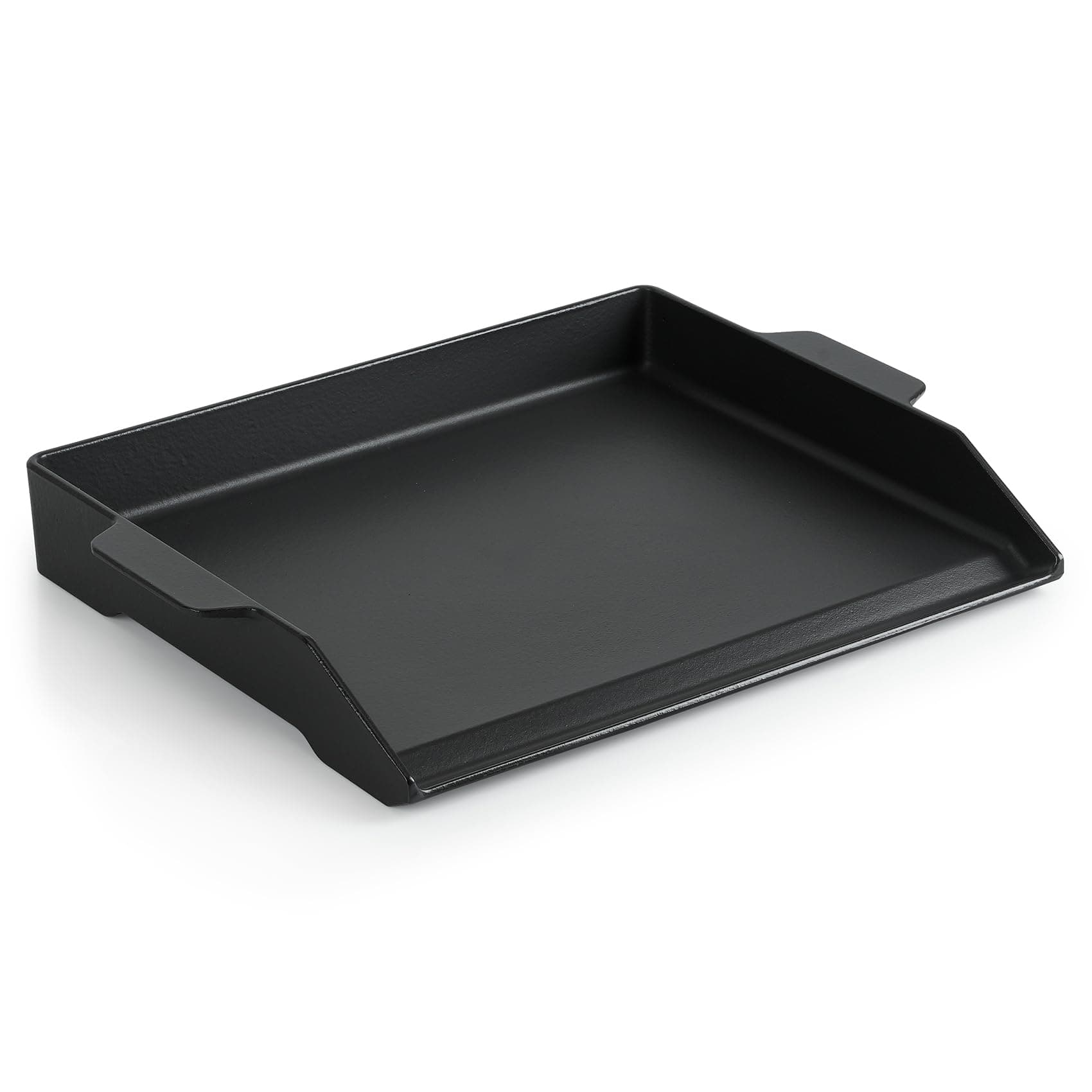 Onlyfire Universal Cast Iron Cooking Griddle, Nonstick Coating Griddle Flat Top Grill Plate with Extra High Sidewalls for Charcoal, Gas Grills and Range Oven, 18.5" × 14.3"