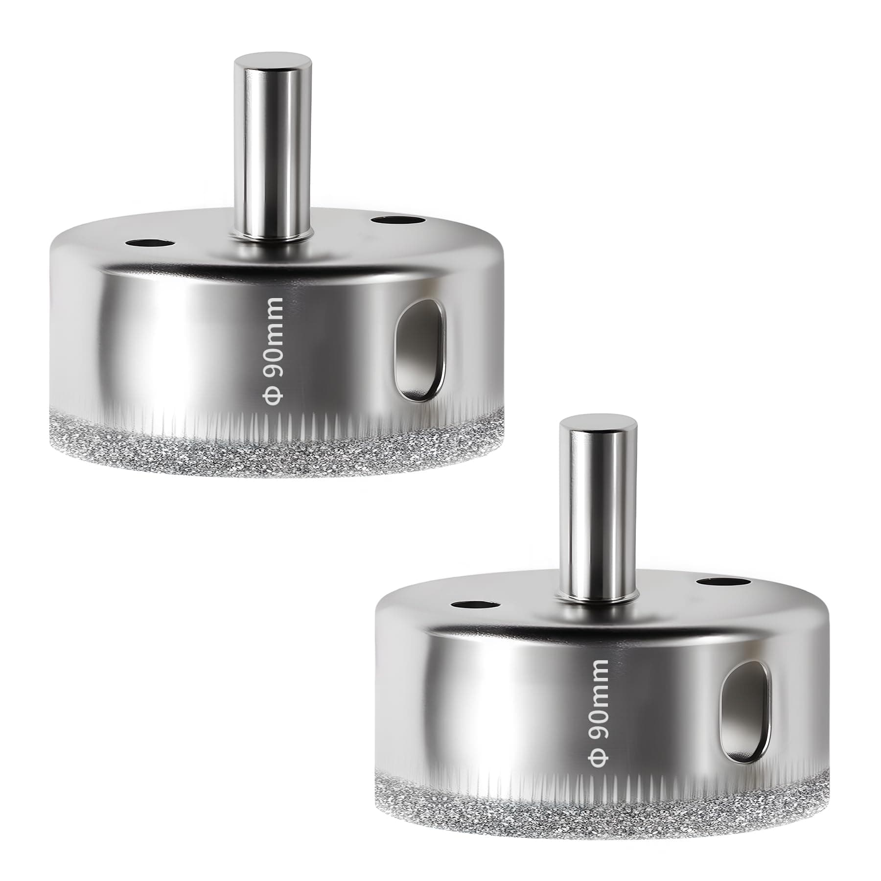 FOCMKEAS 2 PCS 90mm Diamond Hole Saw Drill Bit Tile Opening Saw Glass Hole Cutter Maximum Cutting Depth 30mm Circular Holes Saws for Sawing 90mm/3.54in Round Holes of Tiles, Glass and Marble