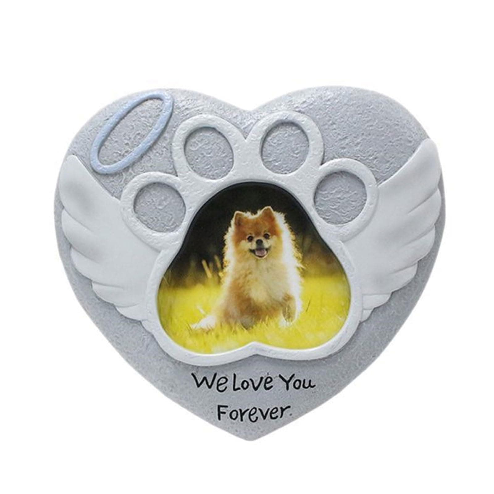 TTTLLNN Heart Shape Pet Grave Souvenir Resins Pet Tombstones Pet Memorials Stone for Yard Or Indoor Use