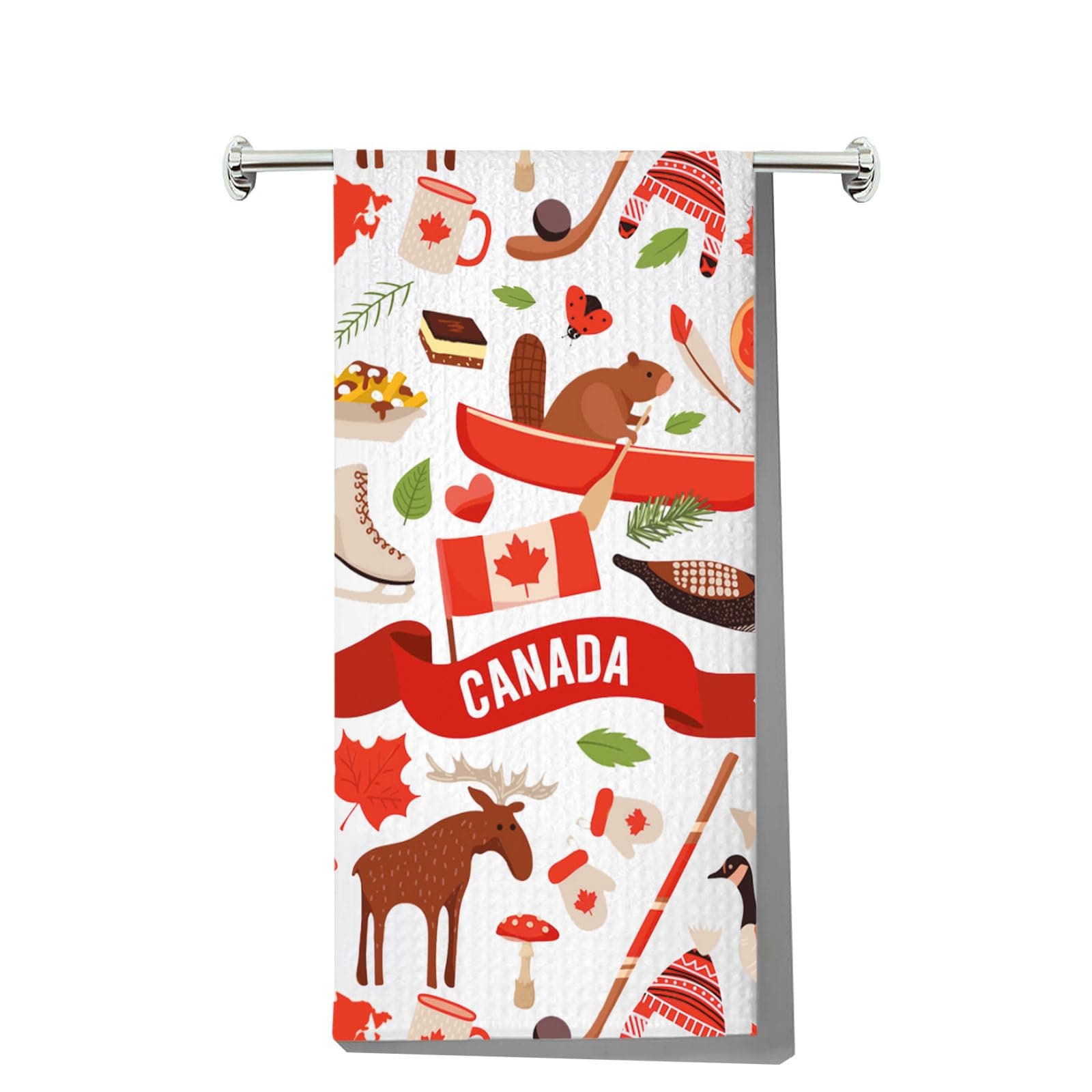 LEVLO Canada Kitchen Towel Canada Souvenir Gift Canada Vacation Tea Towel Spain Canada Housewarming Gift (Canada Towel)