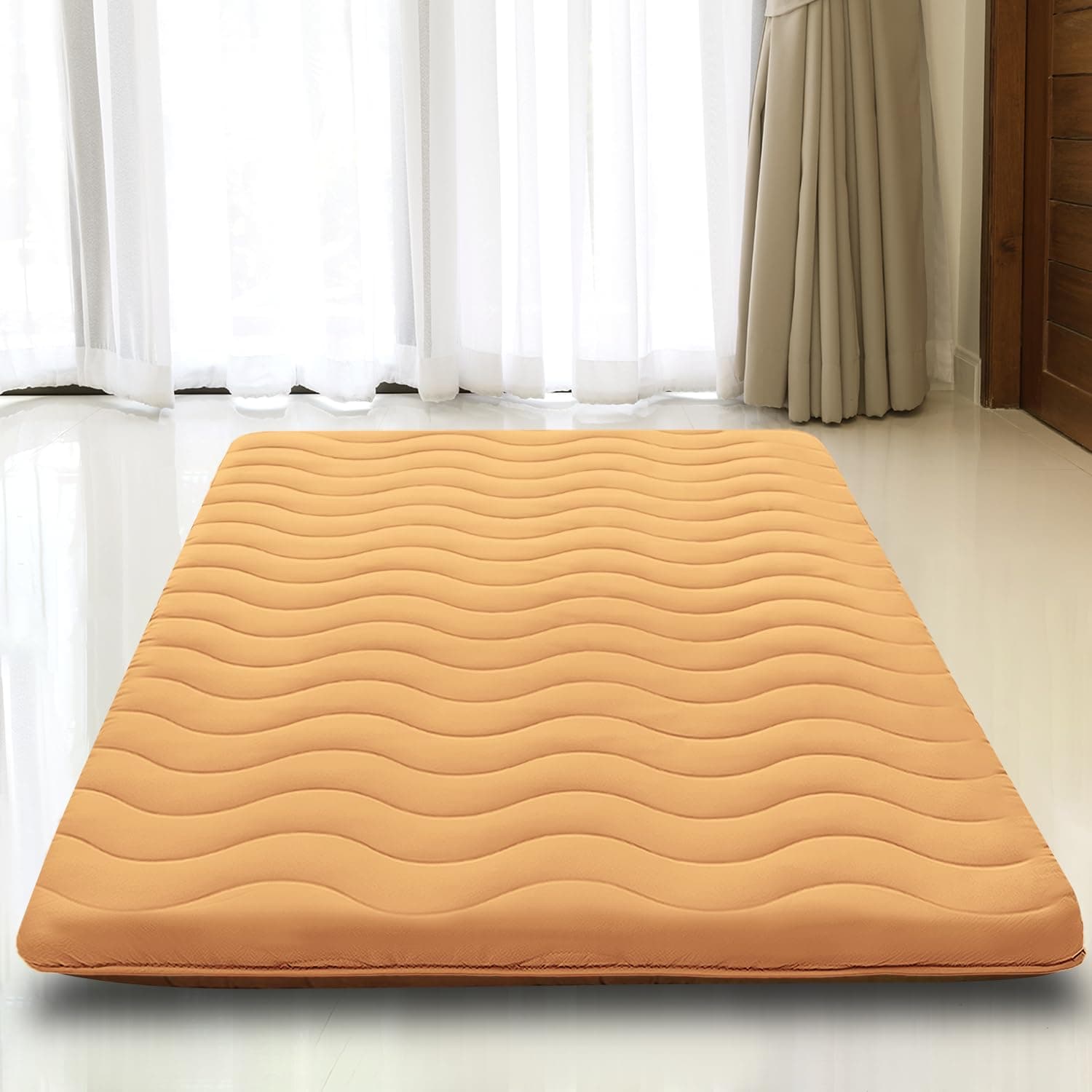 Japanese Floor Mattress, 100% High Density Comfortable Foam, 3.2" Thicken Foldable Mattress Tatami Mat Sleeping Pad, Ideal for Comfort and Support, Kids Floor Lounger Pillow Bed Sofa, Coffee, Twin