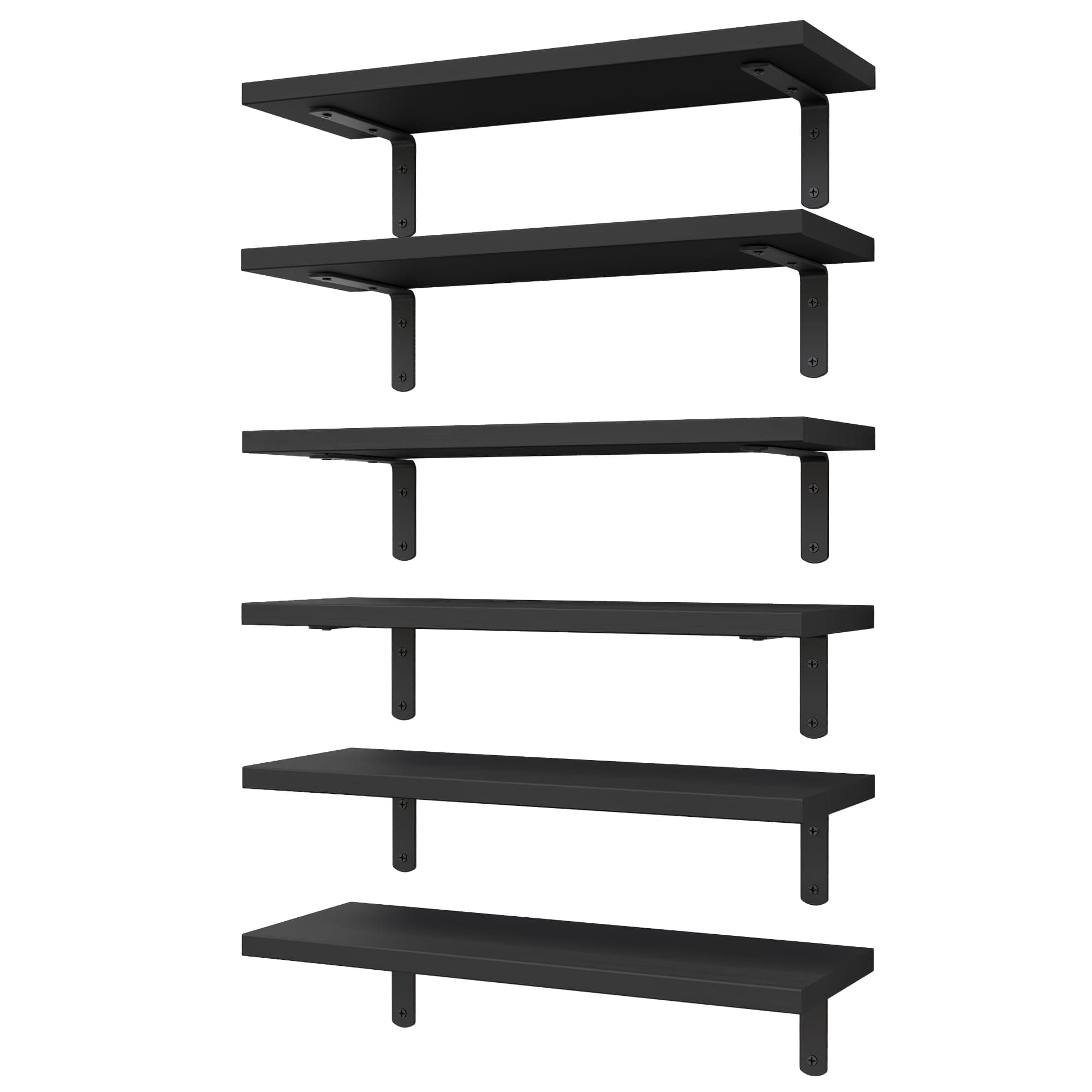 WOPITUES Floating Shelves Set of 6 for Wall Decor & Storage, Wood White