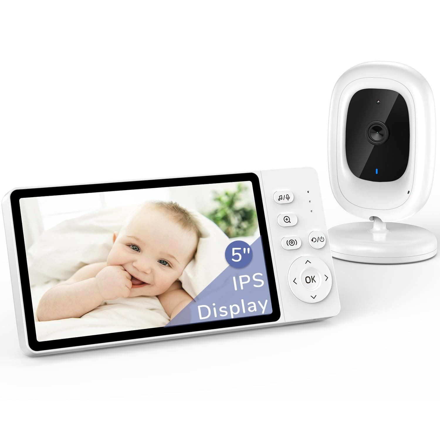 JeeBer No WiFi Baby Monitor, 5" 1080P IPS Display, VOX Mode