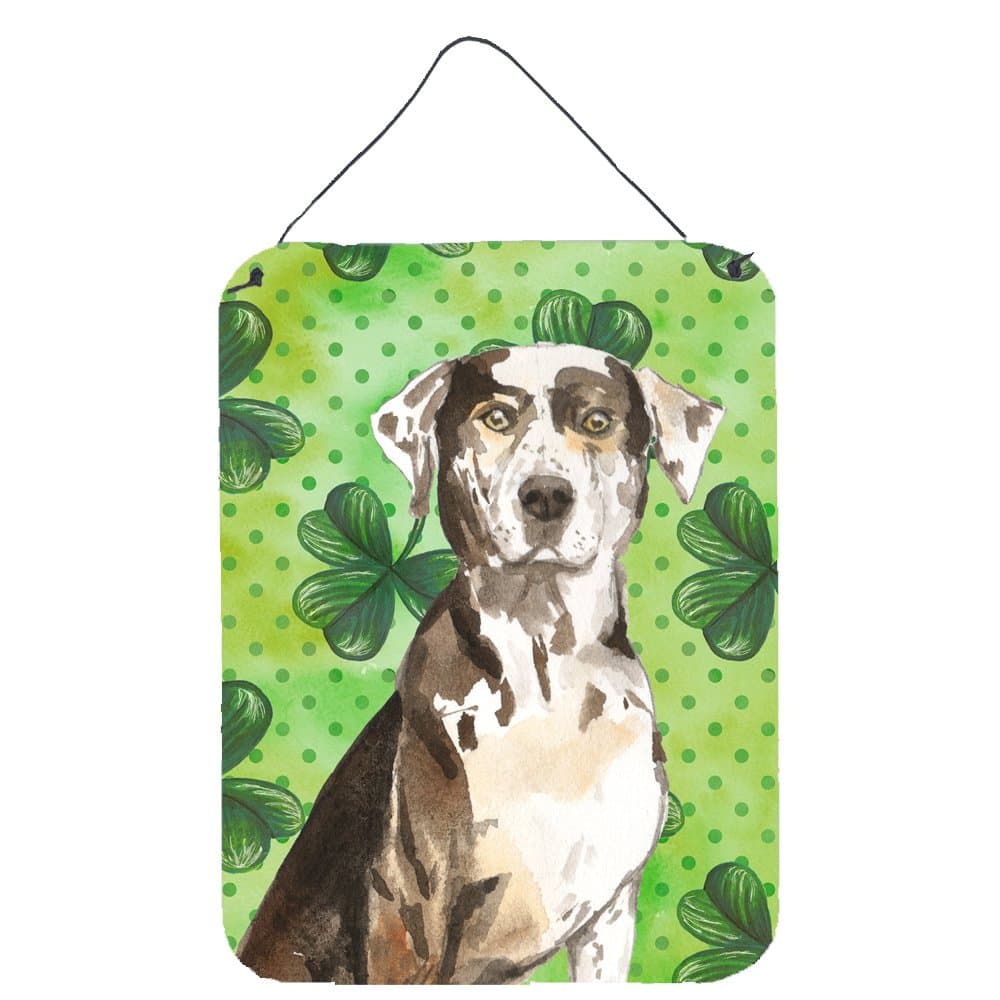 Caroline's Treasures Shamrocks Catahoula Leopard Dog Door Hanging Prints Wall-Decor, Multicolor