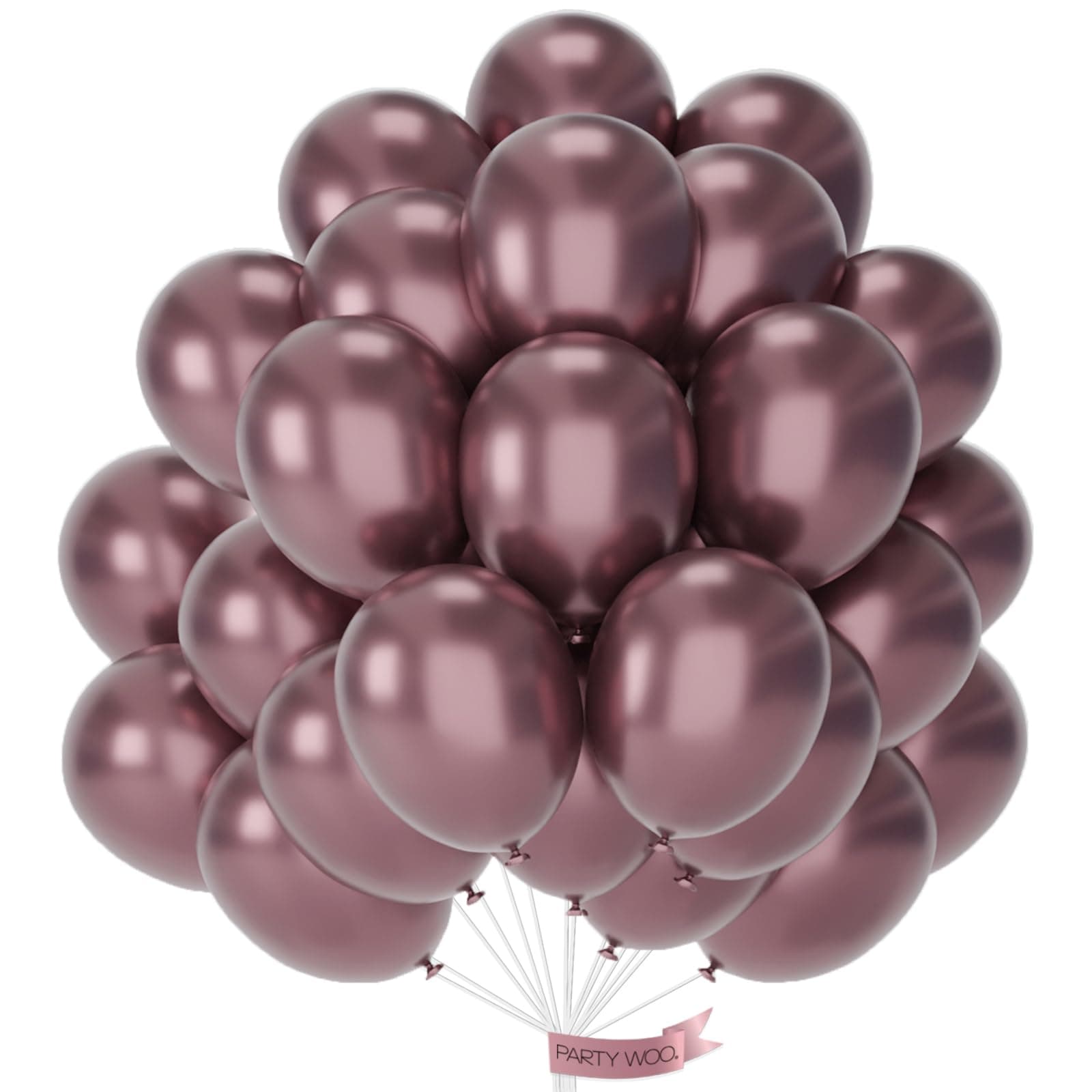 PartyWoo Metallic Pinkish Brown Balloons, 50 Pcs 12 Inch Metallic Brown Balloons For Balloon Garland Or Arch As Party Decorations, Birthday Decorations, Wedding Decorations, Brown-G133