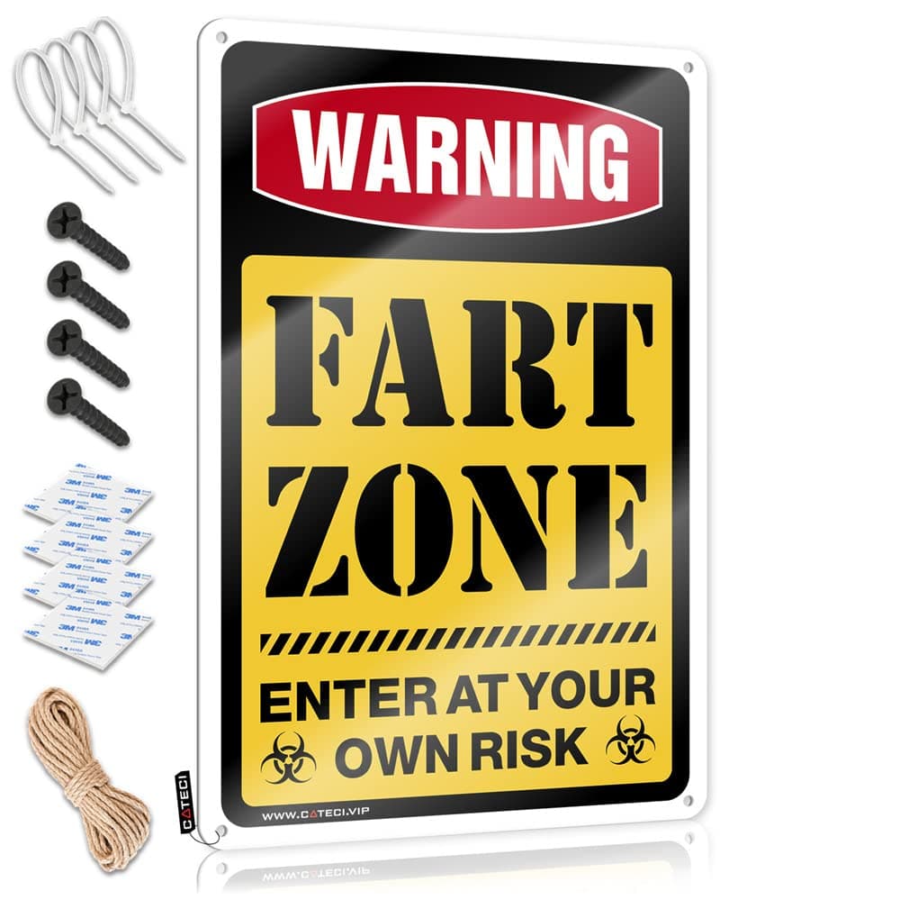Security Signs for House Warning Fart Zone Metal Sign No Treaspassing Signs Metal No Tresspass Signs ( Size : 30X40CM )