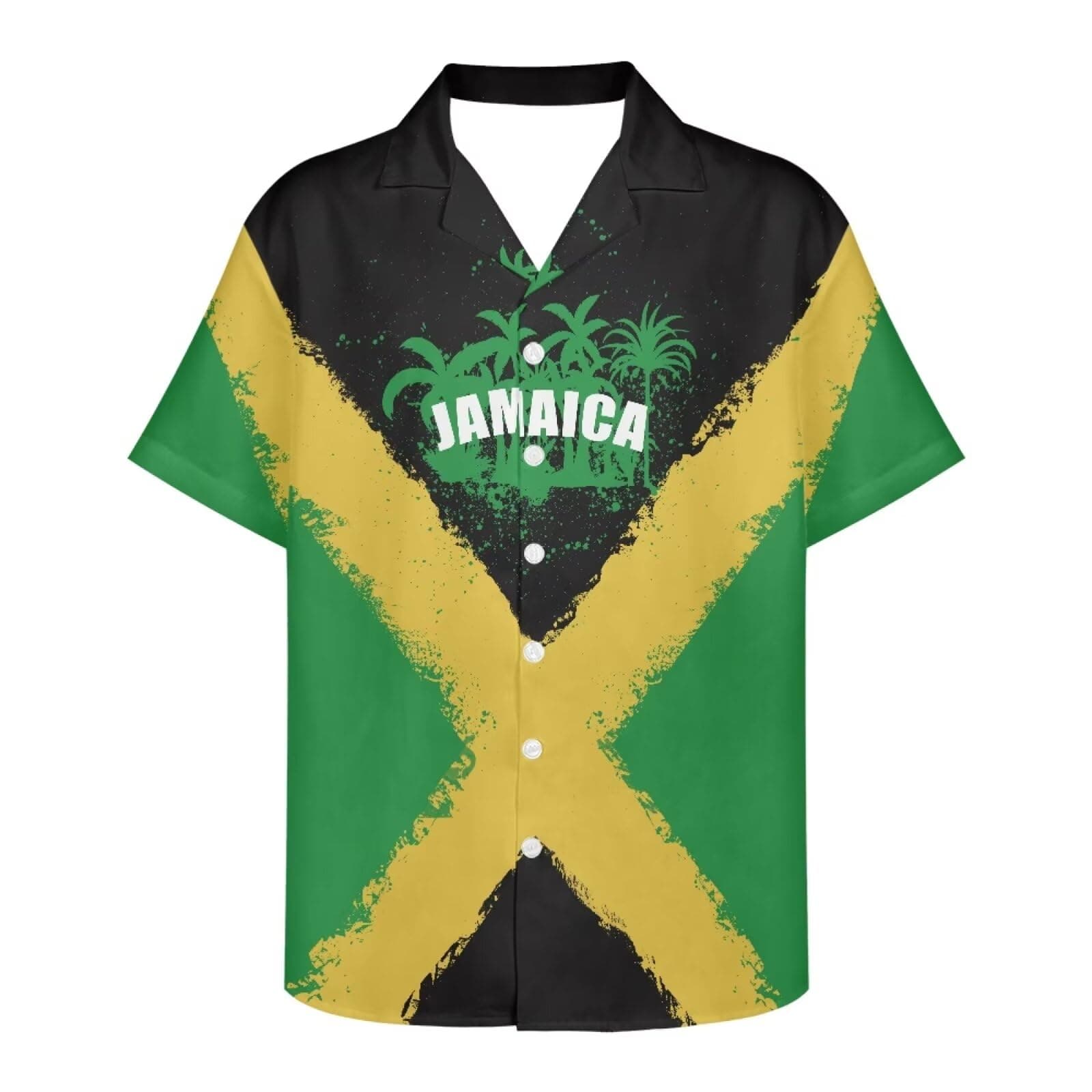 Printpub Jamaica Graphic Hawaiian Shirt for Men Tropical Floral Shirt Casual Short Sleeve Shirt for Beach