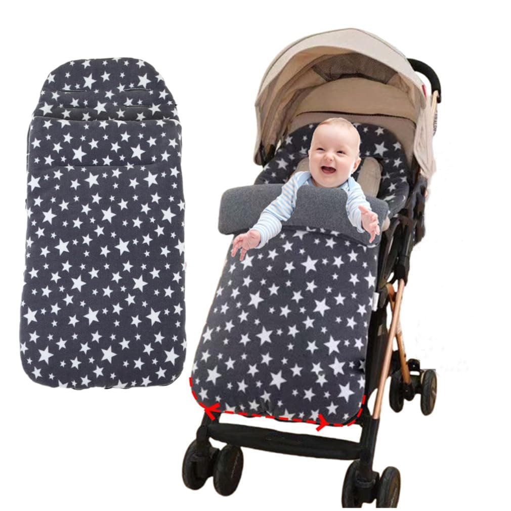 HKSICHENGKEJI Universal Stroller Footmuff, Windproof & Soft Fleece Lined, Multi-function Bunting Bag, Adjustable, Machine Washable, Grey, 88x40cm/34.6x15.7in, Winter, Toddler, Baby