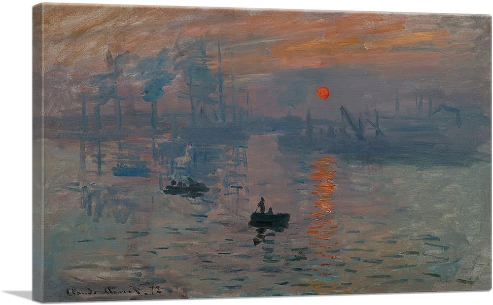 ARTCANVAS Impression Sunrise Canvas Art Print by Claude Monet - 40" x 26" (0.75" Deep)