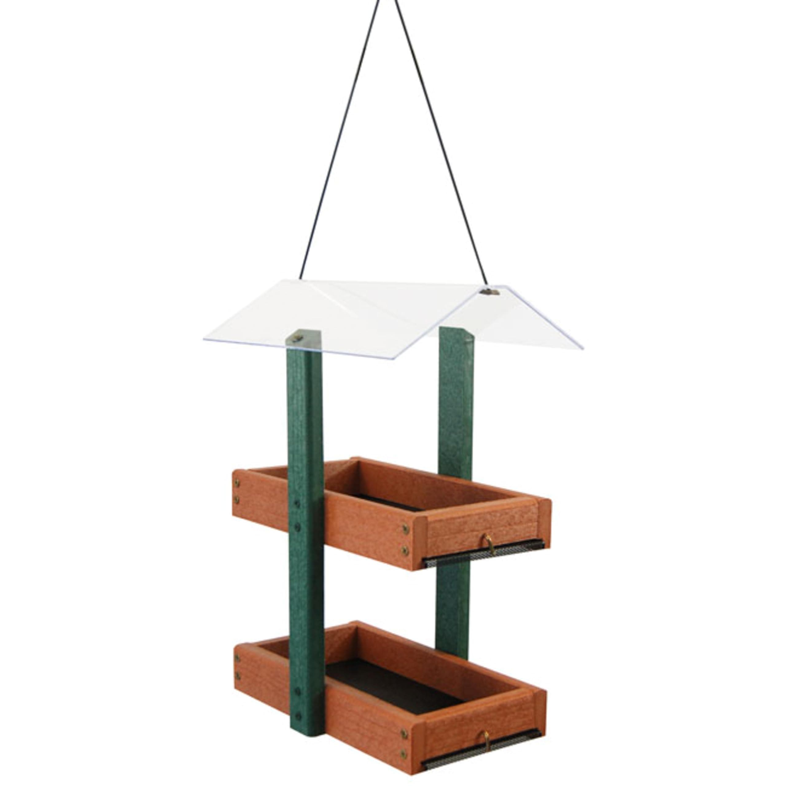 Audubon Going Green Double Platform Bird Feeder, Green/Brown