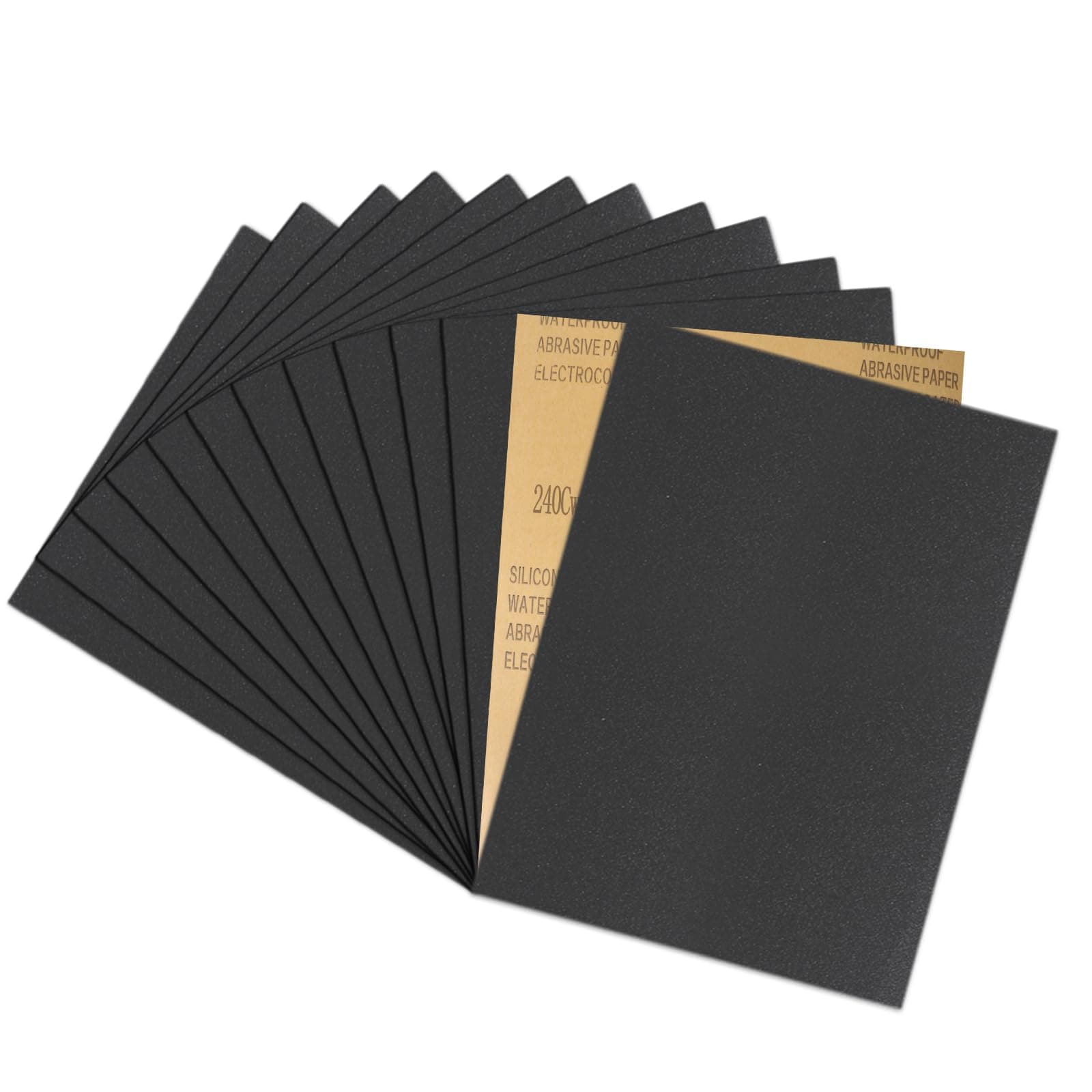 ALPXUXP Wet Dry Sandpaper 240 Grit Waterproof Sand Paper Sheets 9x11 Inch Sanding Paper for Wood Metal Automotive Polishing（15Pcs）