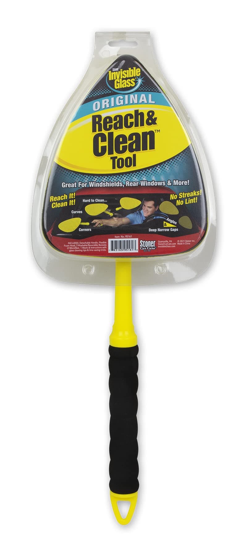 Invisible Glass 95161 Reach and Clean Tool 1-Piece Window Wand Glass Cleaning Tool for Windshields Invisible Glass Cleaner for Auto Glass Clean and Reach Tool for Hard-to-Reach Places