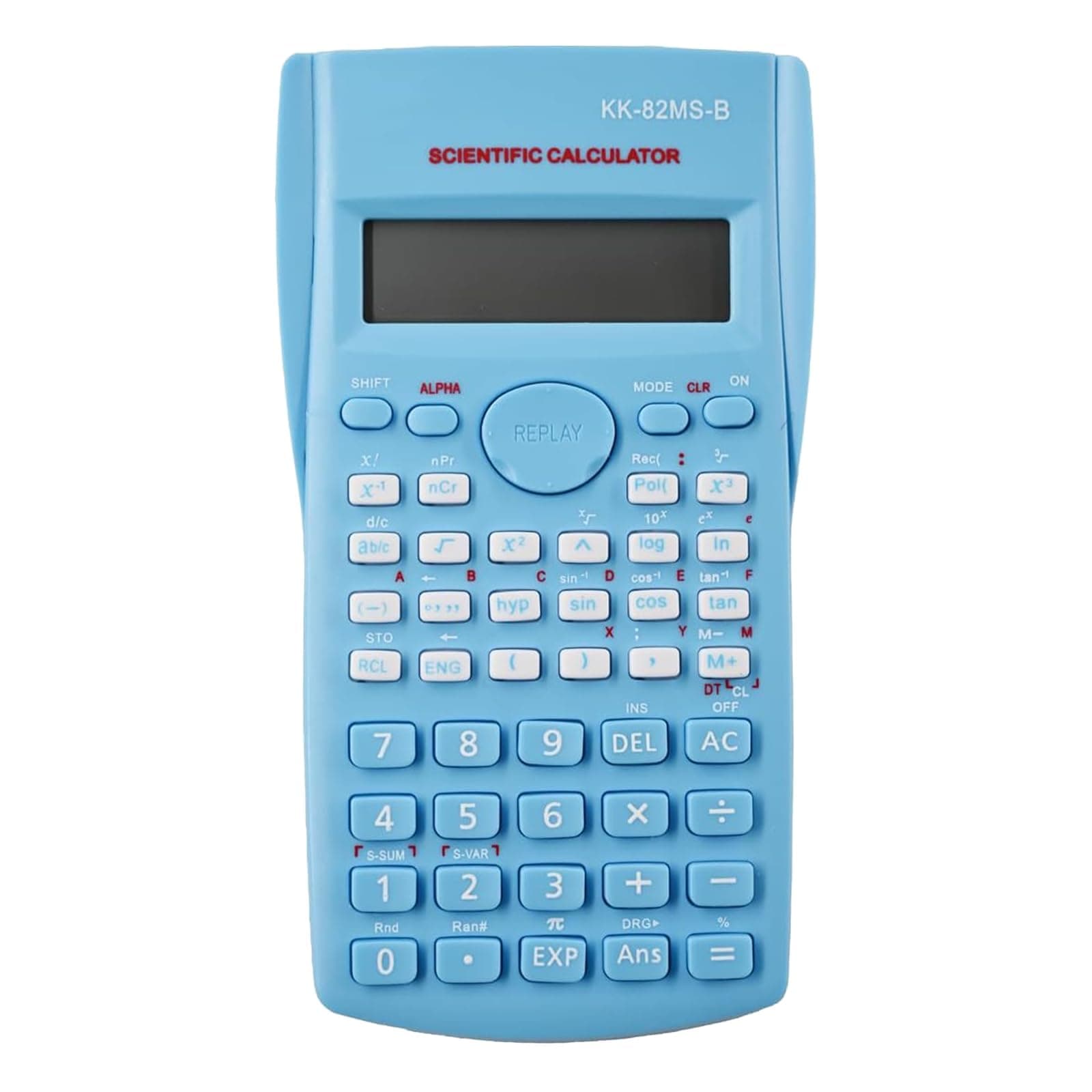 KK-82MS-B Portable Scientific Calculator Engineering Scientific Functional Calculator with 240 Functions Two-Line Display for Back to School Supplies Students Teachers Business Office Home(Blue)