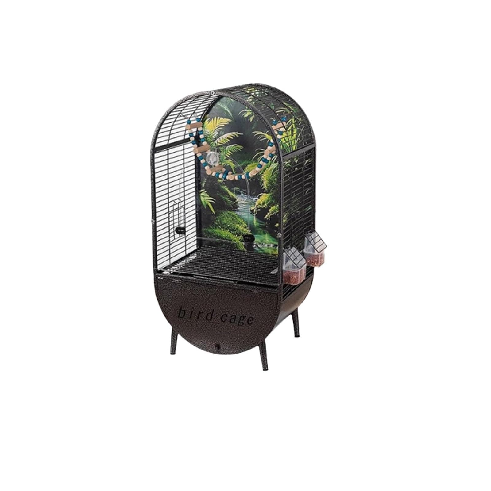 Cage à oiseaux Bird Cage Parrot Cage Large Ecological Special Home Easy to Clean Viewing Luxury Villa Cage à oiseaux de compagnie(Black)