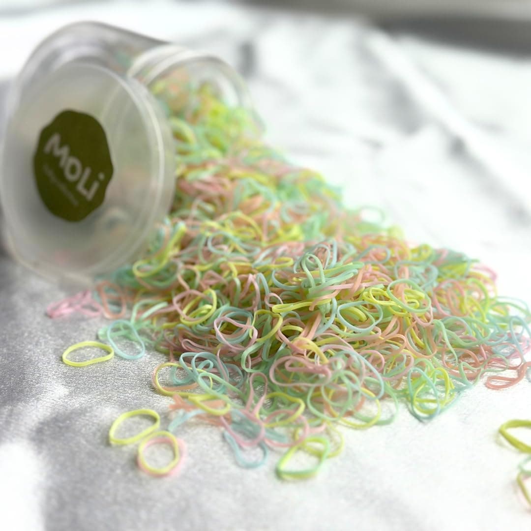 1500 PCS Toddler Baby Infant Gentle Hair Elastics Ties Thin Soft Rubber Bands for Thin Fine Hair Baby Girl (MultiColor - Green)