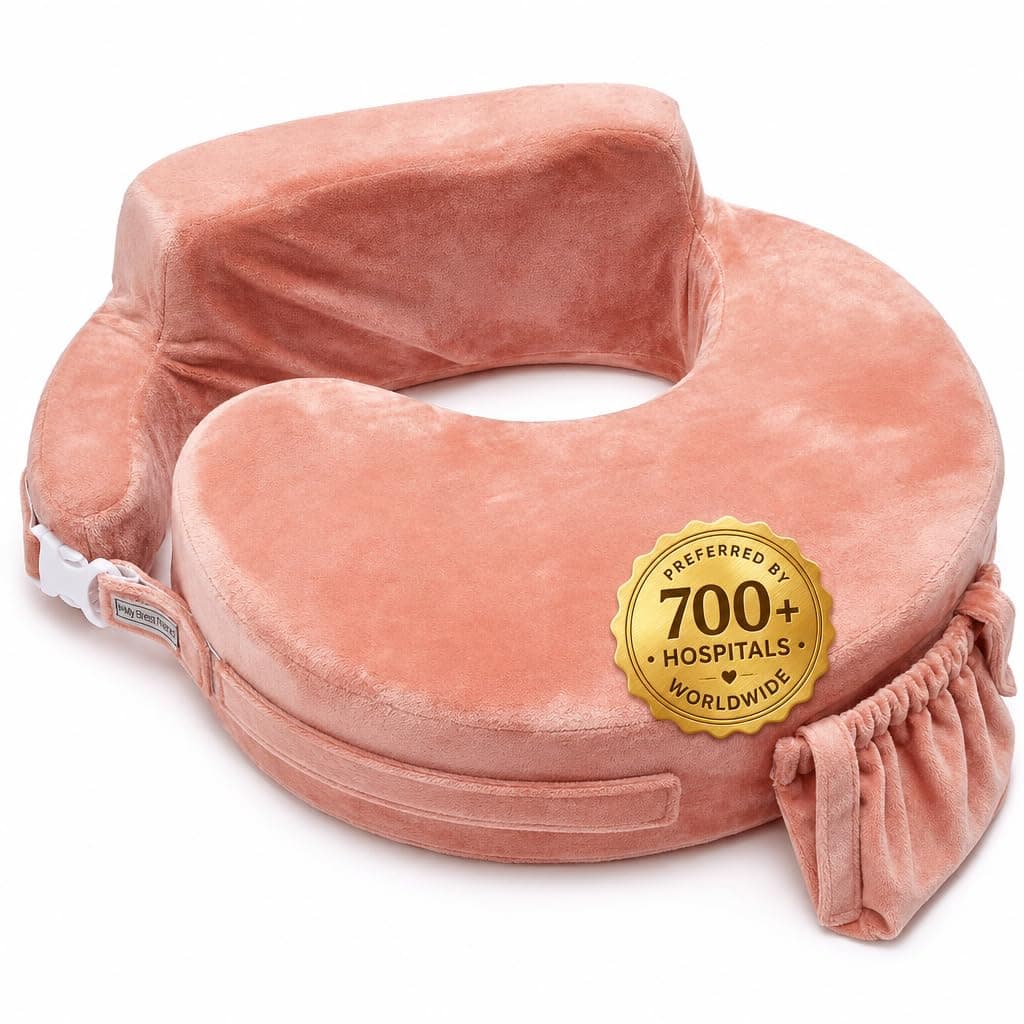 My Brest Friend Super Deluxe Nursing Pillow with Feeding Riser, Dusty Rose