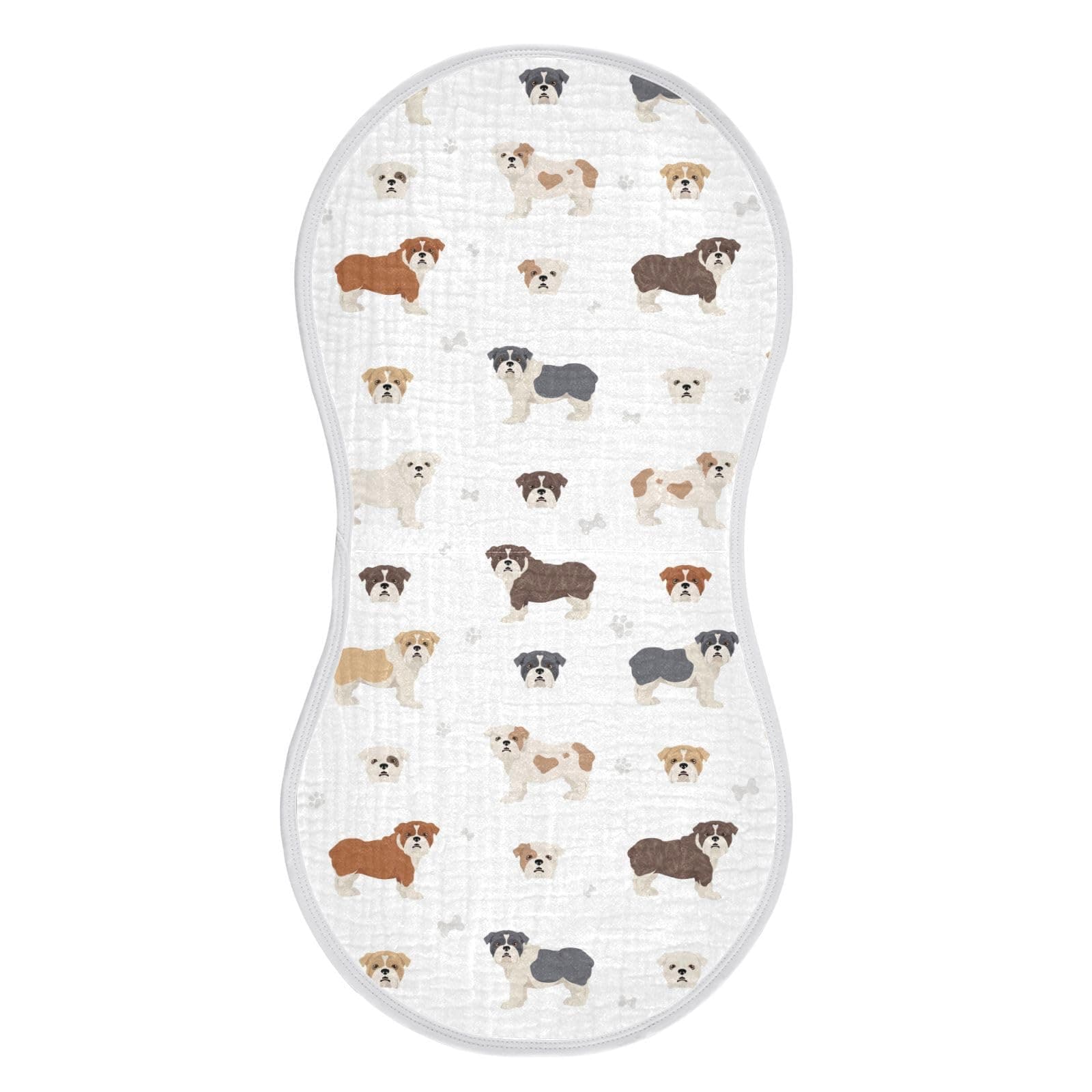 vvfelixl Muslin Burp Cloths Different English Bulldog Baby Washcloths for Baby Girl Boys 2 Pack