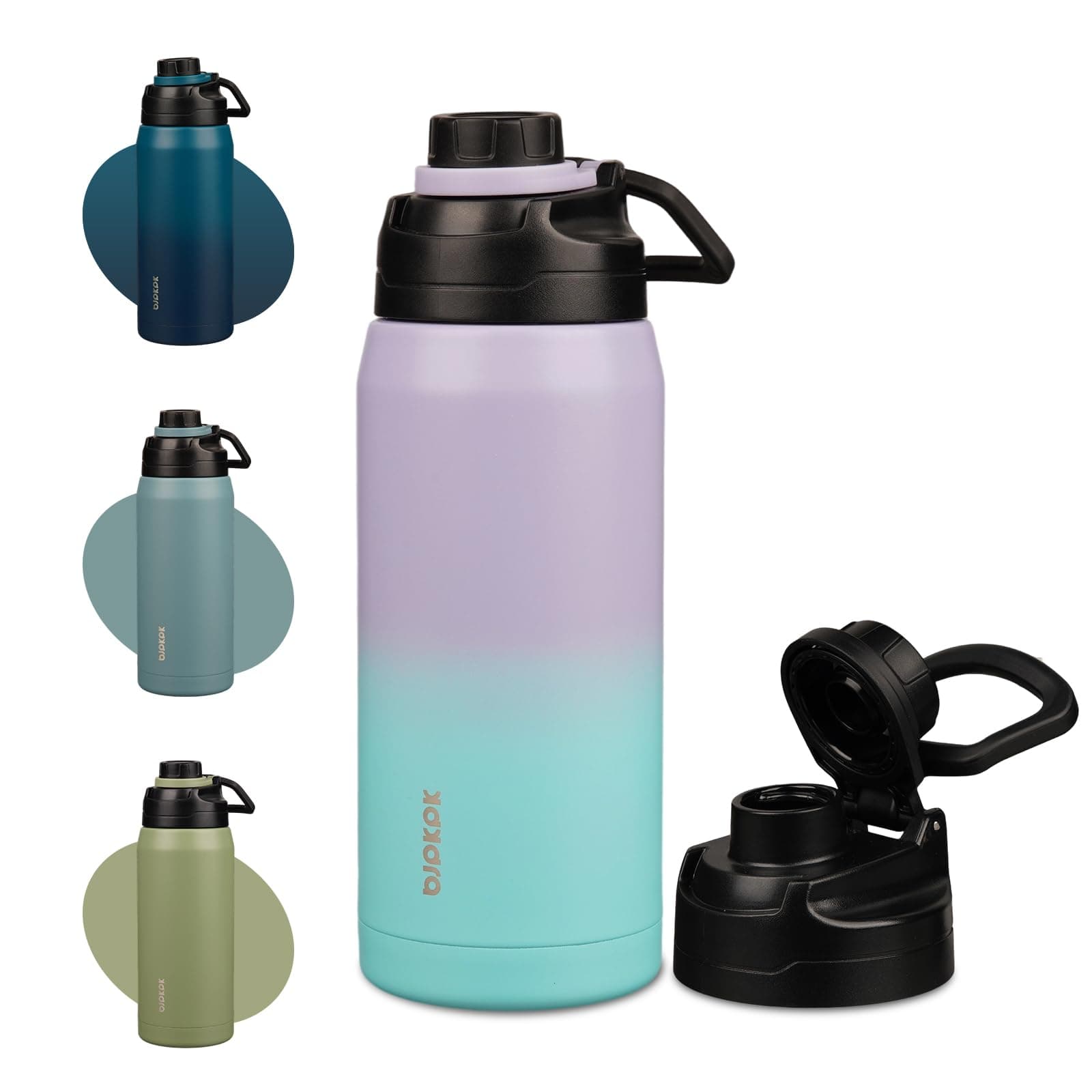 BJPKPK 36 oz Insulated Water Bottle, Leakproof Stainless Steel Jug