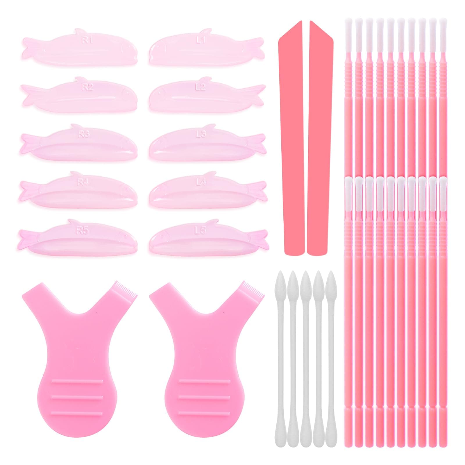 Camillash Glueless Lash Lift Shields 10 pcs – 5 Sizes Reusable Silicone Lash Lift Rods Pads for Eyelash Perming Curling & Lifting (Fish)